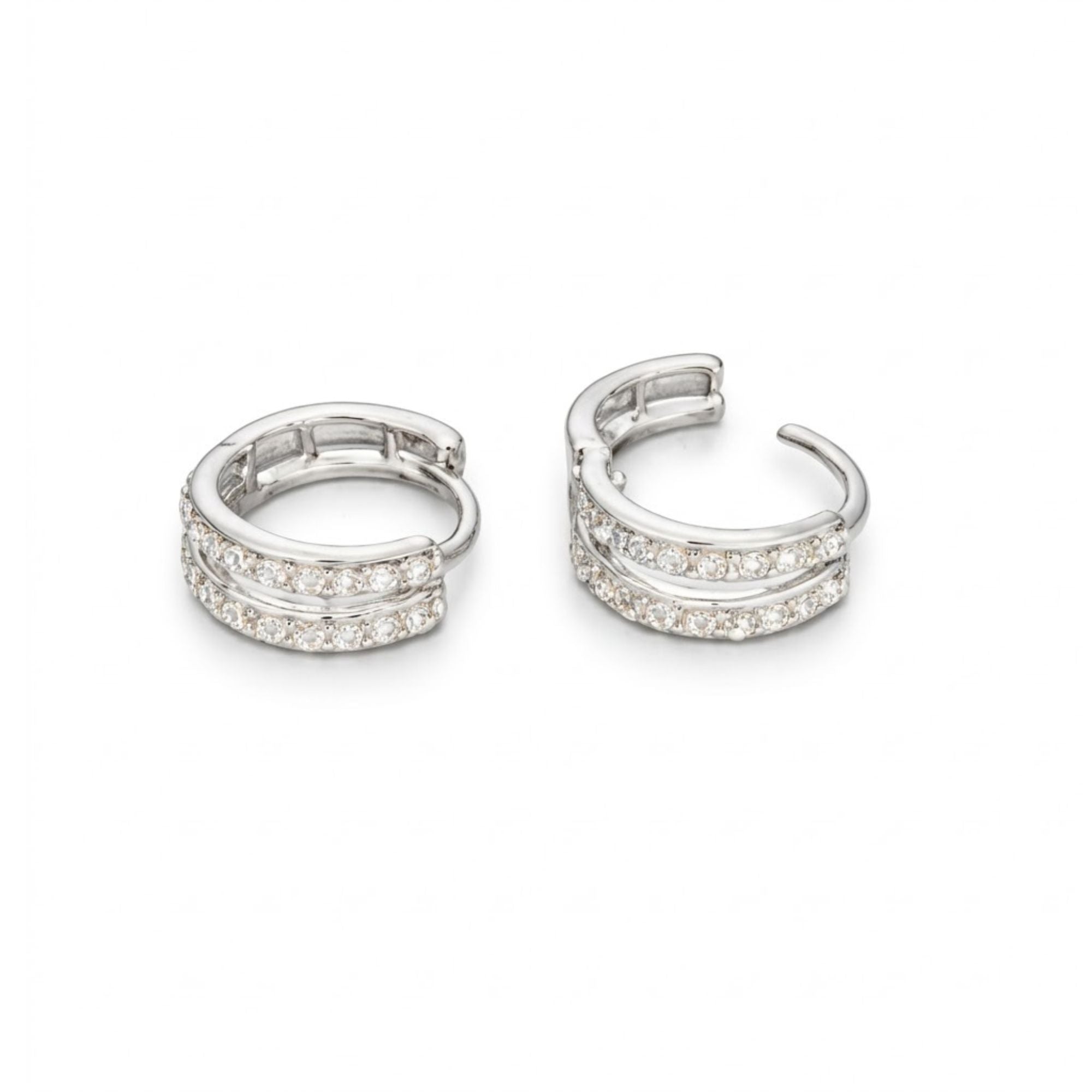 0.20" Silver Small Chunky Hoop Earrings Classic Jewelry for Women size and feature image