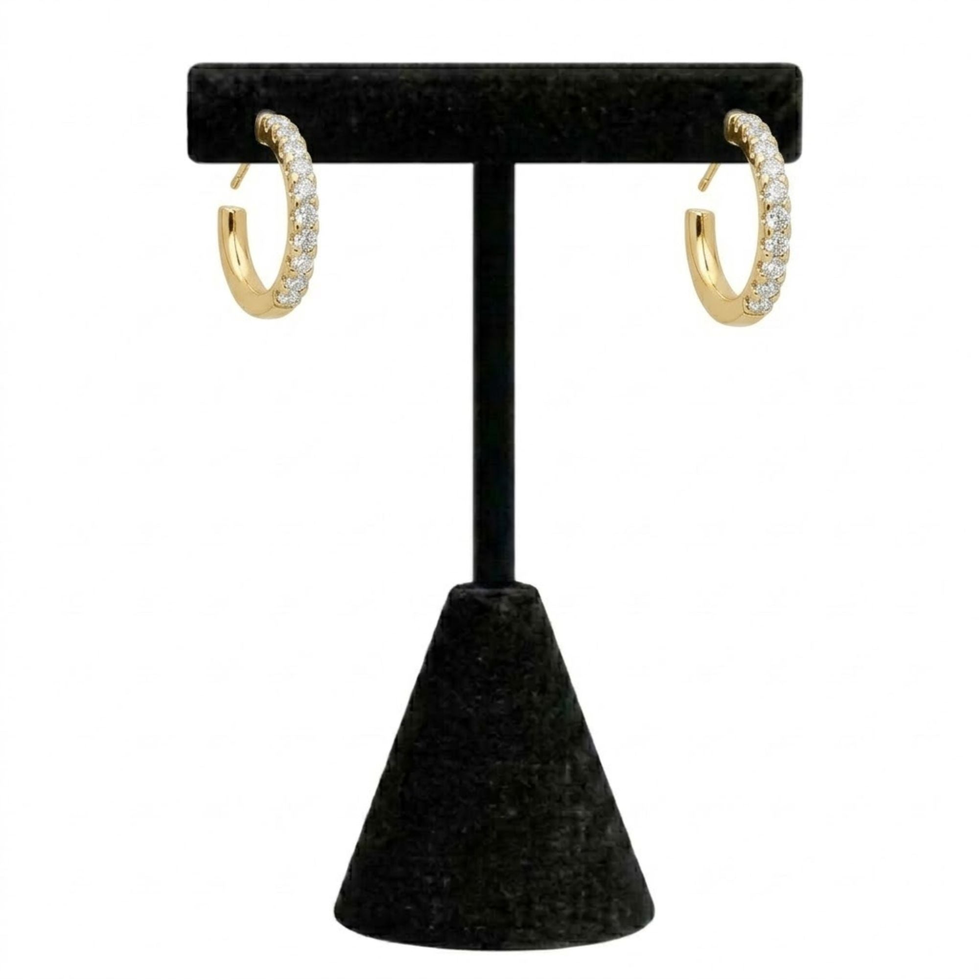 0.75" Gold Chunky Hoop Earrings Classic for Women main product image