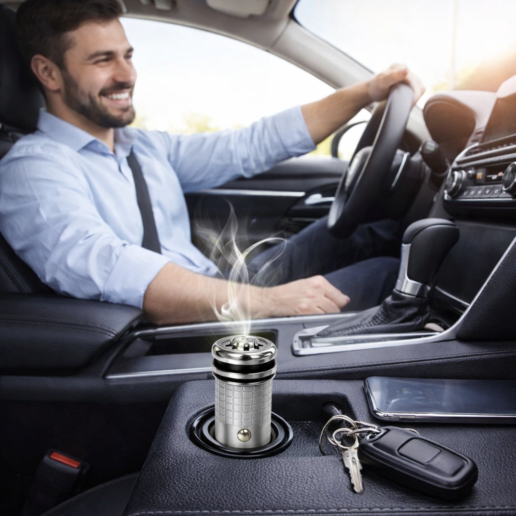 Portable Car Essential Oil Diffuser and Cool Mist Humidifier size and feature image