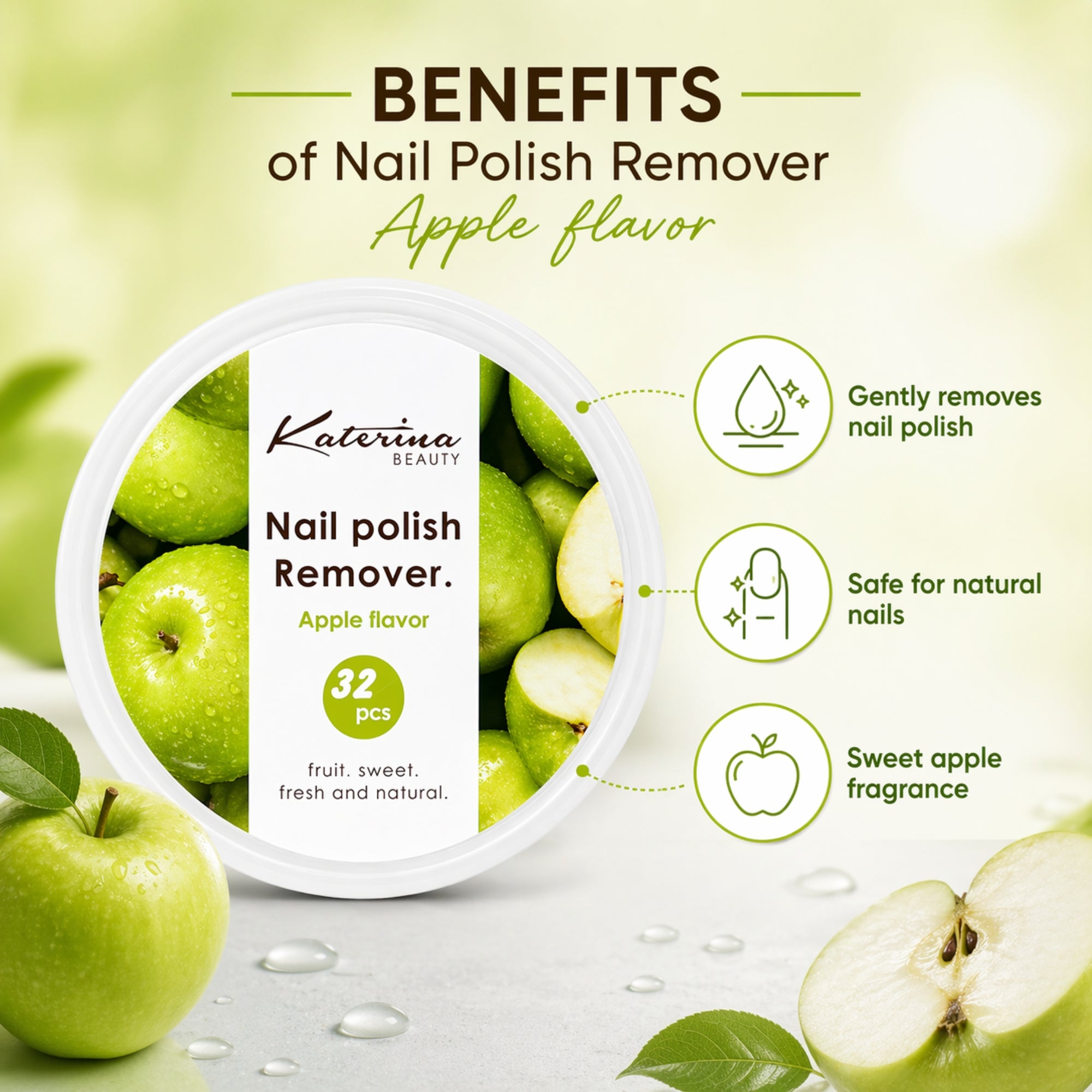 32 Count Nail Polish Remover Pads Gentle Scented product image 6