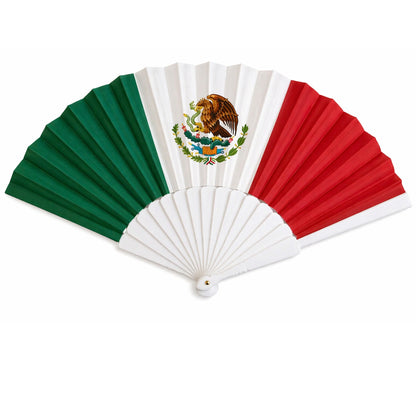 Mexico Flag Folding Hand Fan Portable Cooling Accessory