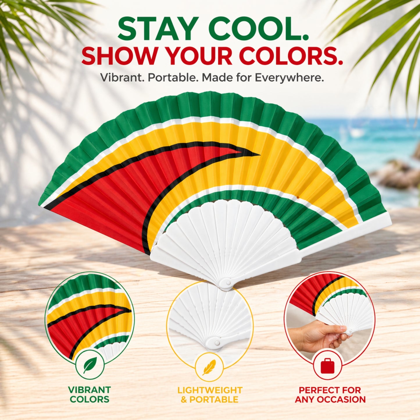 Portable Folding Hand Fan Lightweight Travel Cooling Tool