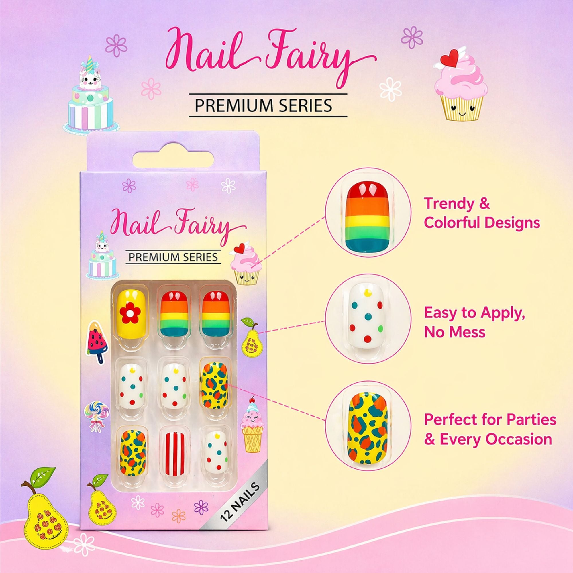 12 PCS Nail Fairy Cute Mix Artificial Nails Set product image 6