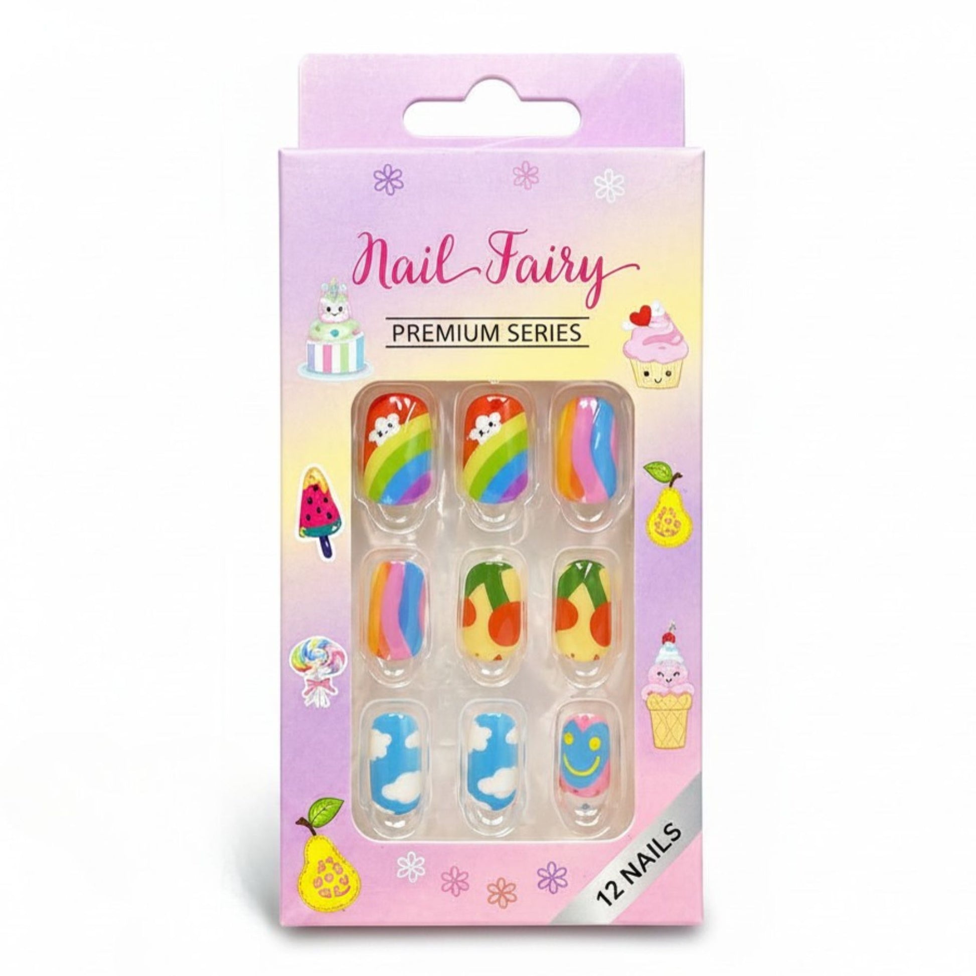 12 PCS Nail Fairy Cute Mix Press On Artificial Nails Set