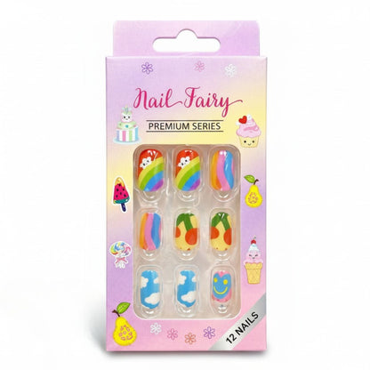 12 PCS Nail Fairy Cute Mix Press On Artificial Nails Set