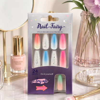 Nail Fairy Artificial Nails 24 PCS Pastel Ombre Set