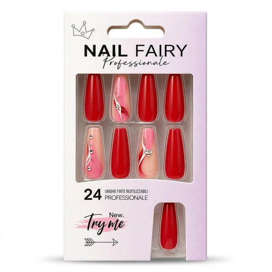 24 PCS Press On Nails Kit Reusable Salon Style Easy Apply Set