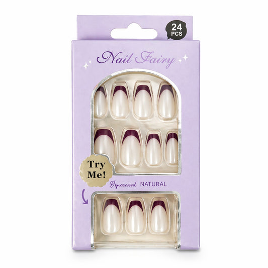 24 PCS Nail Fairy French Tip Press On Artificial Nails Set main product image