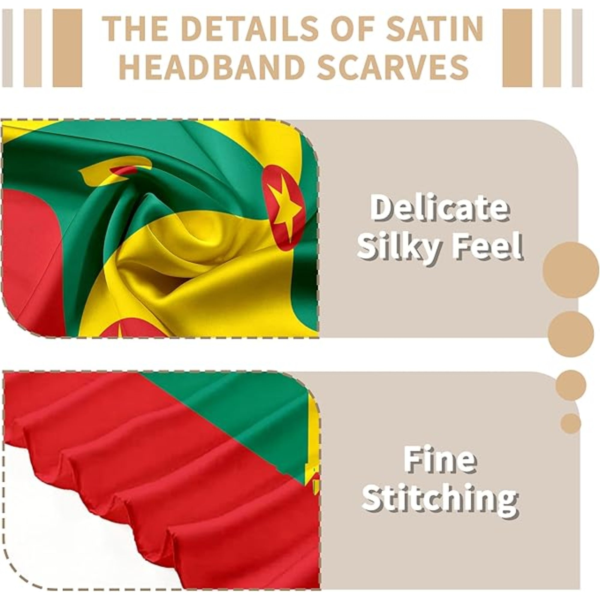21x21 Grenada Flag Cotton Bandana Head Scarf