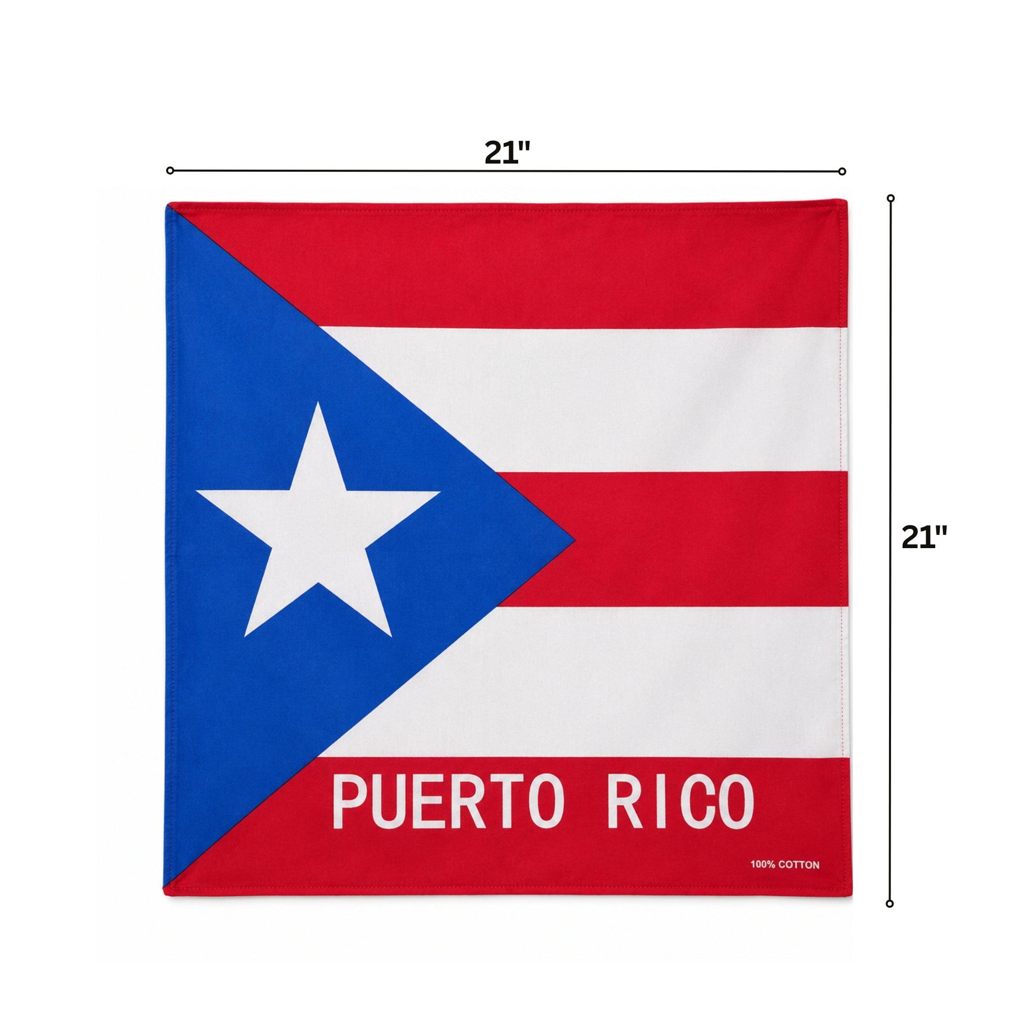 Puerto Rico Inspired Cotton Bandana Scarf 21x21