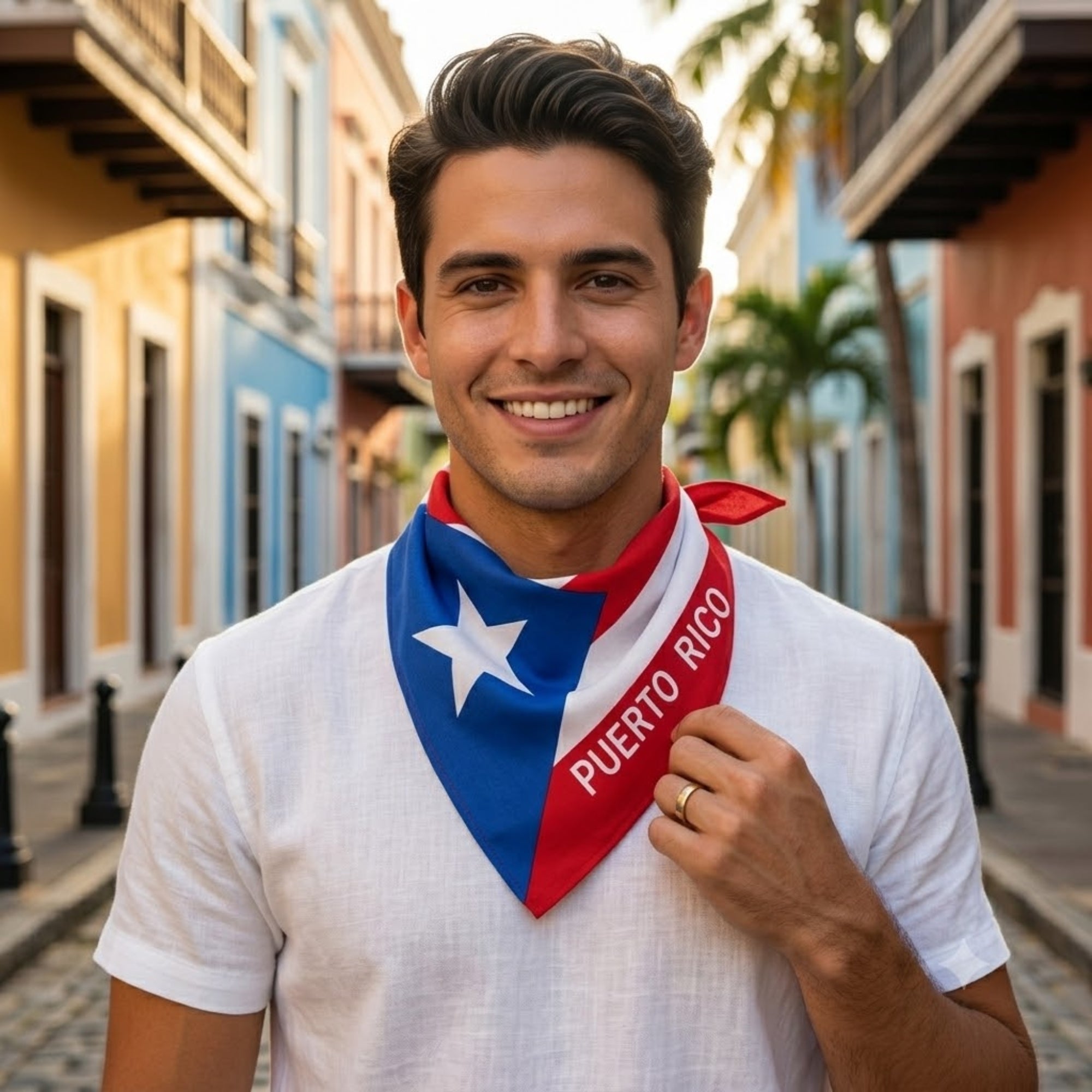 Premium Puerto Rico Flag Bandana Cotton Scarf