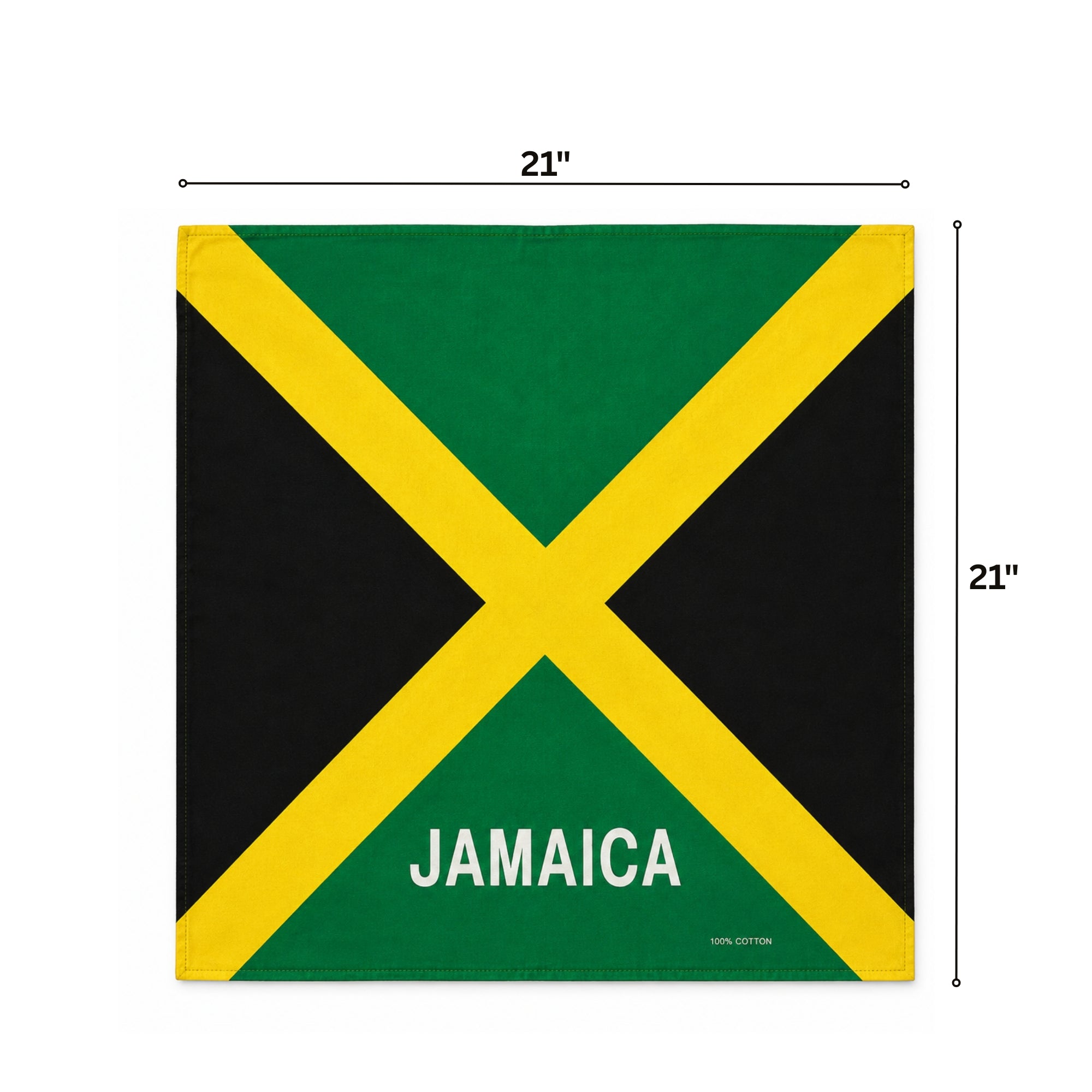 Jamaica Flag Style Cotton Bandana Scarf 21x21
