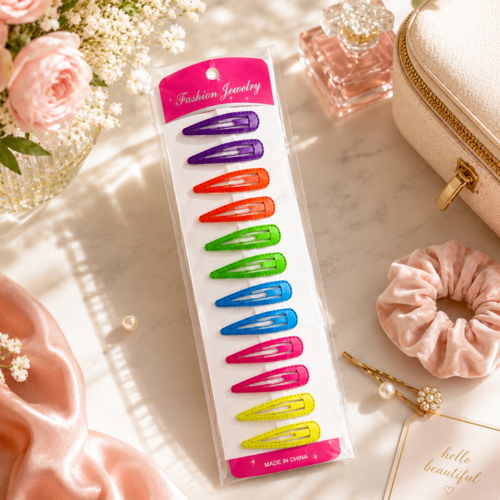12PCS Metal Barrettes for Girls Hair Styling