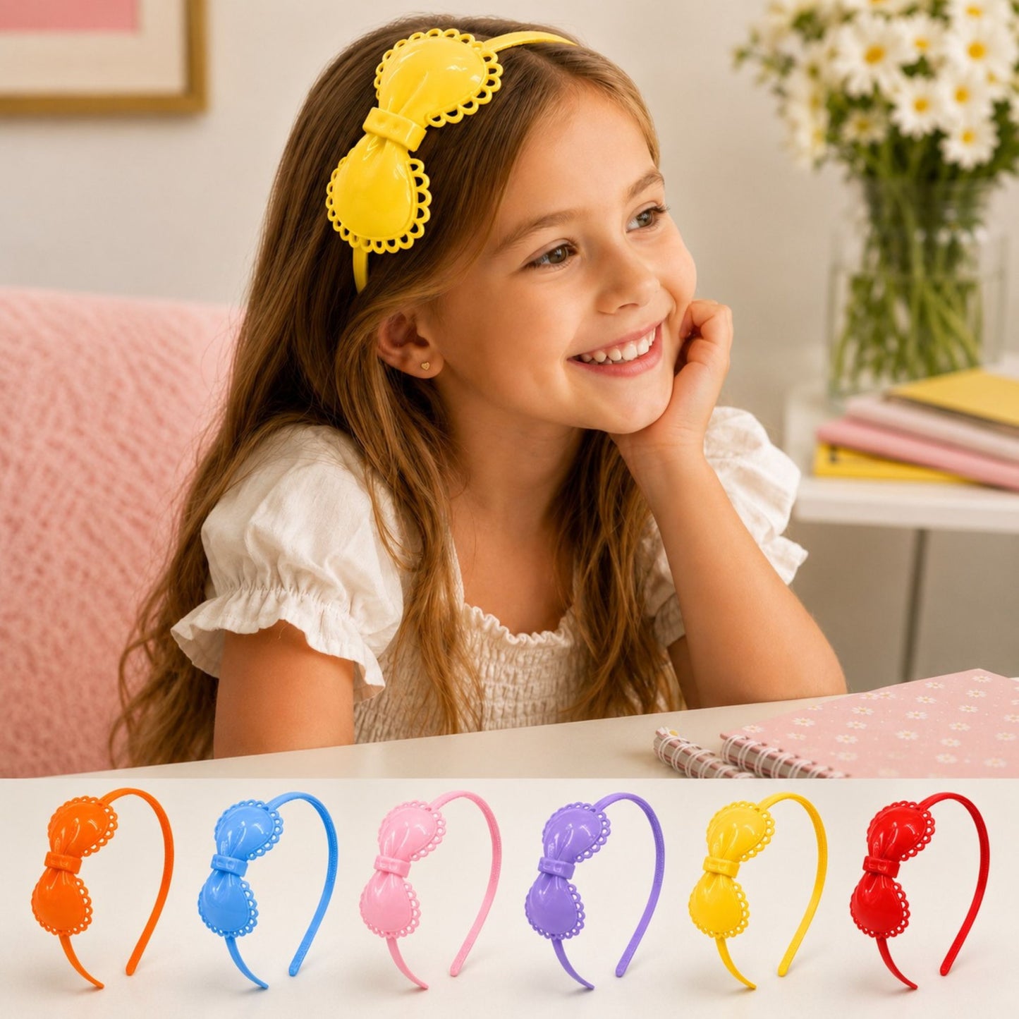 Cute Bow Headband for Girls Daily Hair Styling Accessory