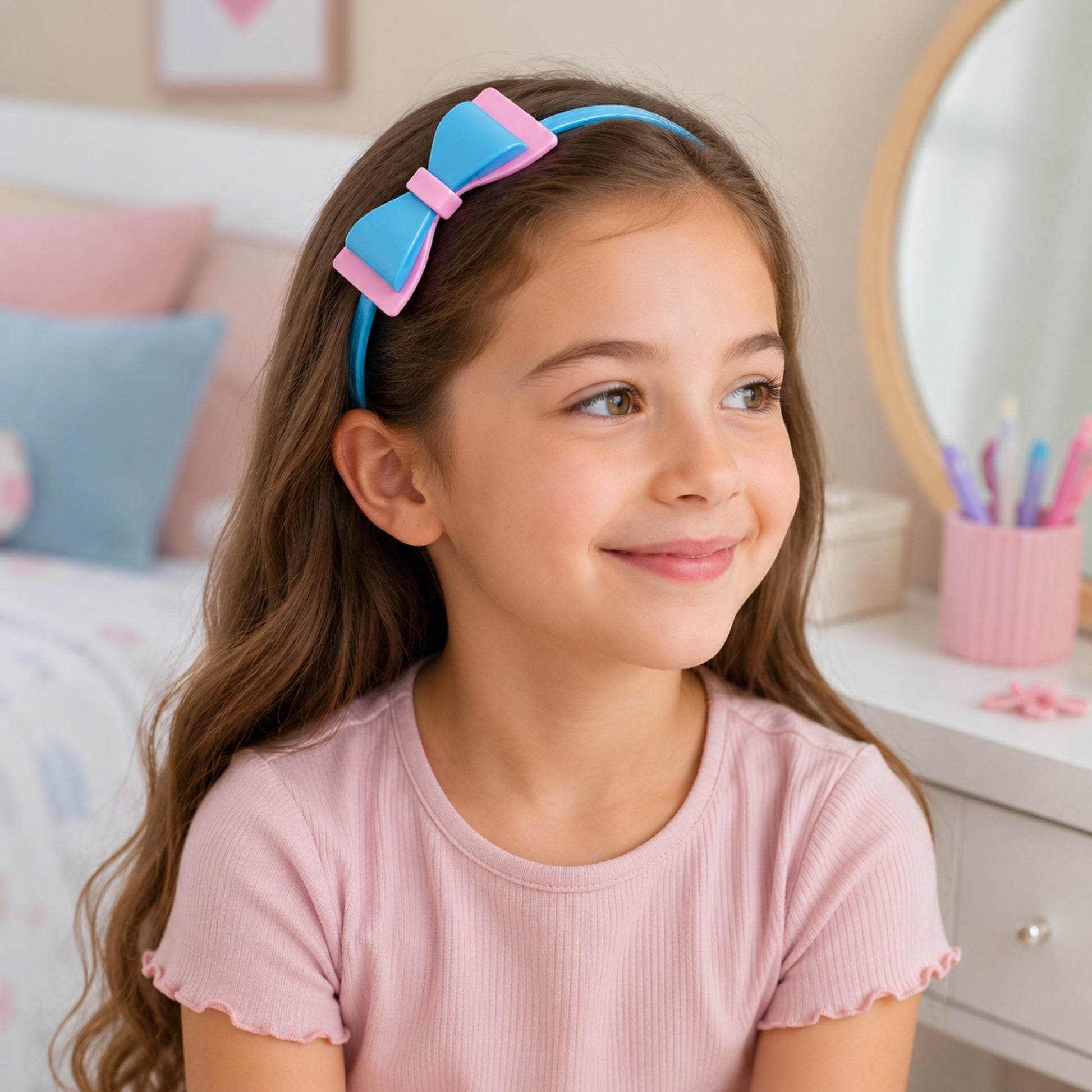 Fashion Glossy Bow Plastic Headband Accessory