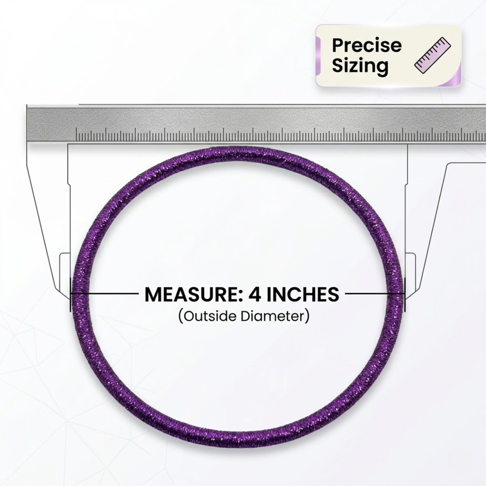 4 Inch Melody Sparkle Metallic Hair Ties (Pack of 6) Ponytail Holders product detail image