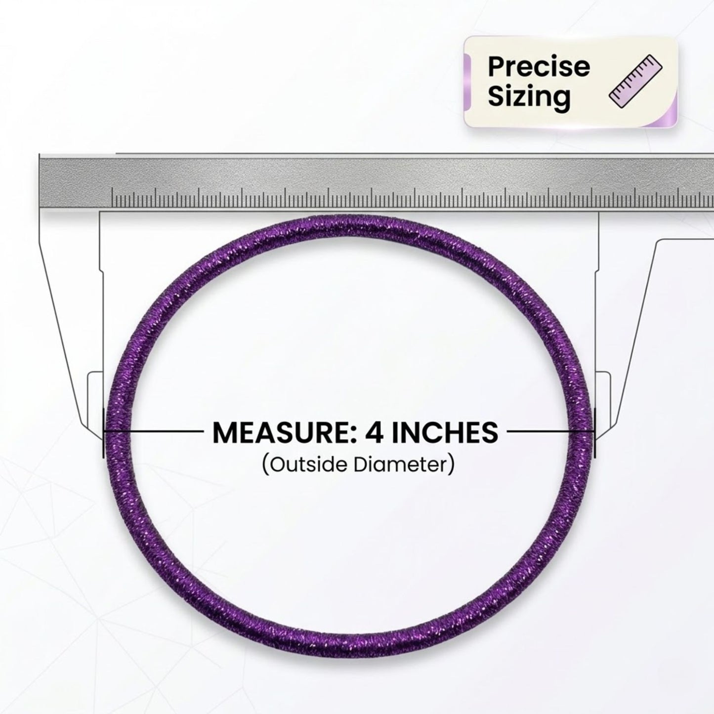 4 Inch Melody Sparkle Metallic Hair Ties (Pack of 6) Ponytail Holders product detail image