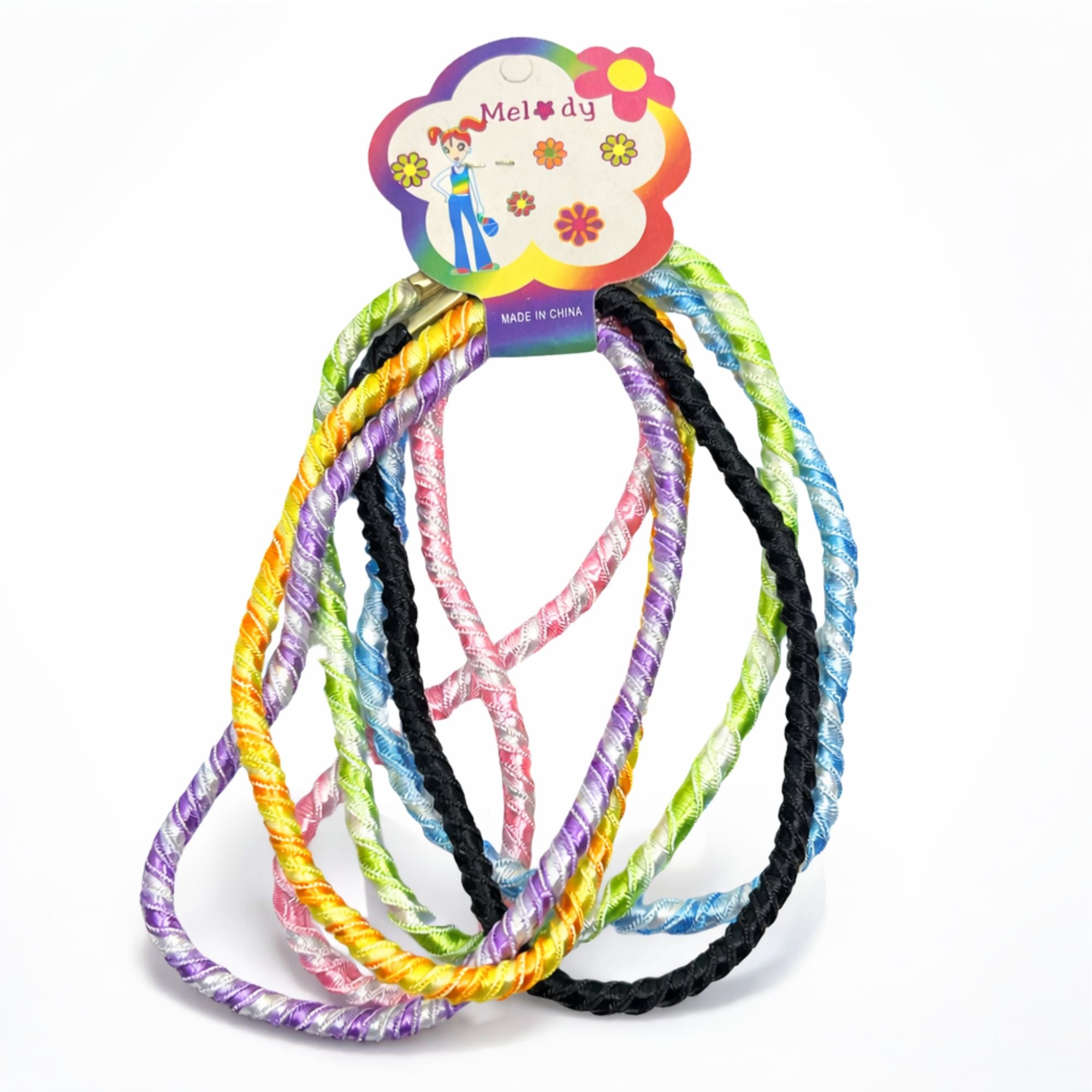 4" Elastic Rope Hair Bands Strong Hold For Daily Use 6 Pack Ponytail Holders main product image