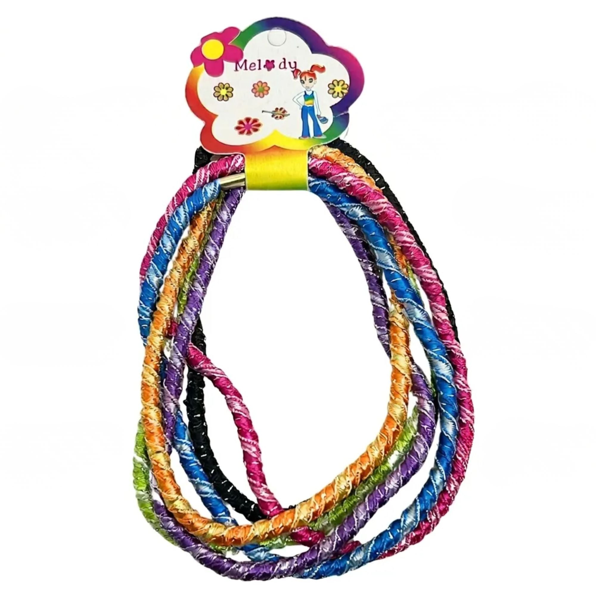 4" Sparkling Metallics Hair Tie Bundle Gentle, Strong 6 Pack Ponytail Holders main product image