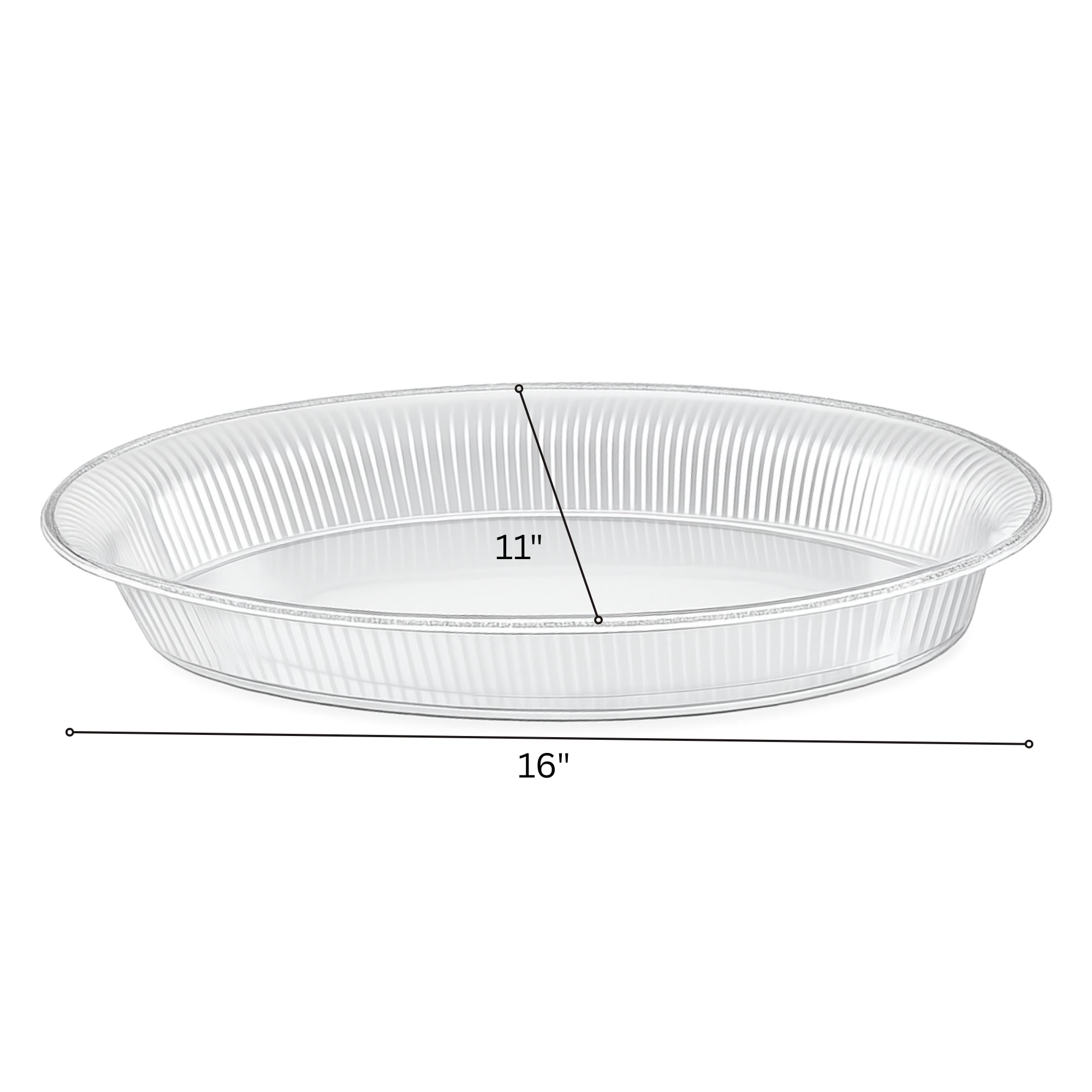 Clear Ridged Oval Serving Bowl 11x16 Inch