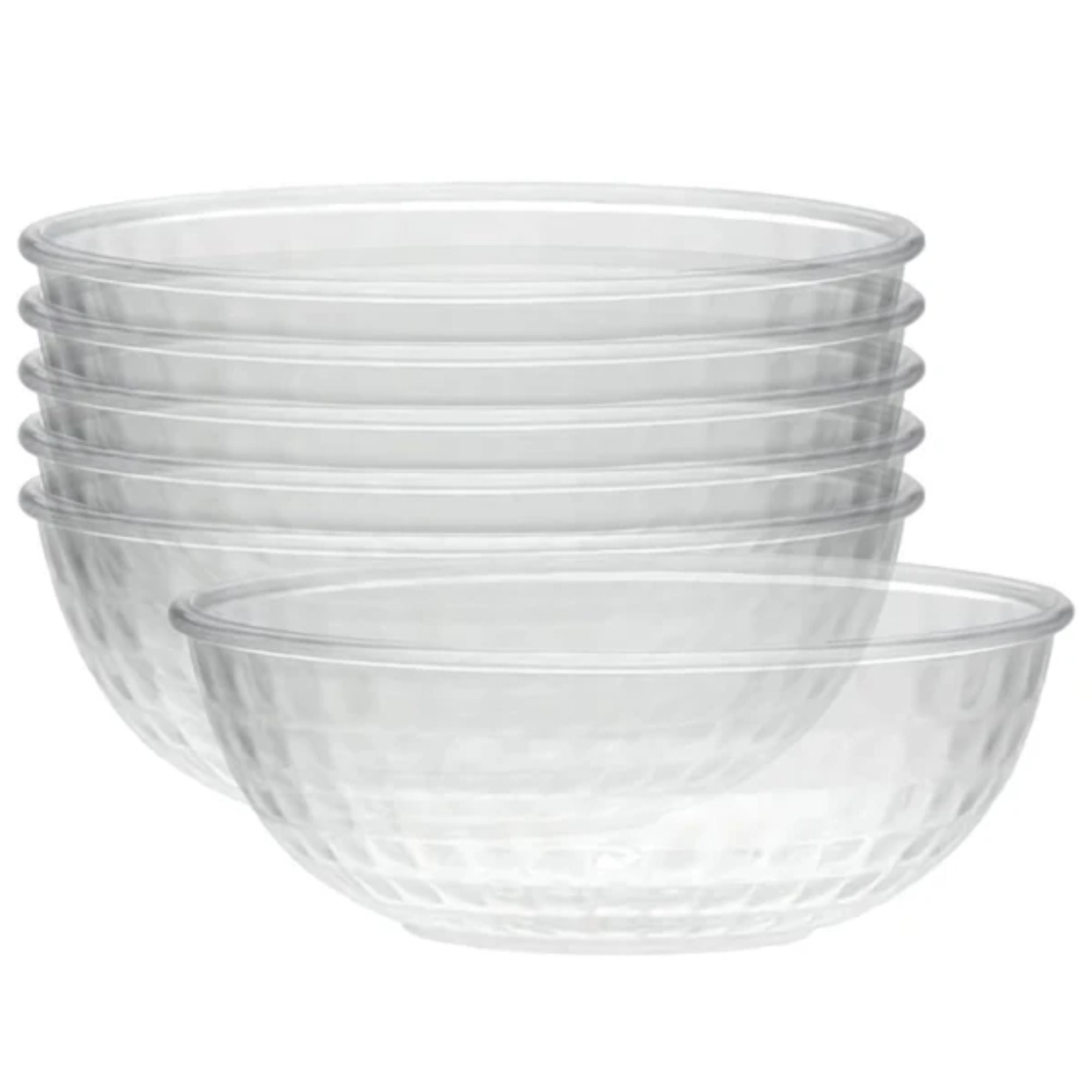 12 oz Clear Crystal Plastic Serving Bowls for Parties 6 Count