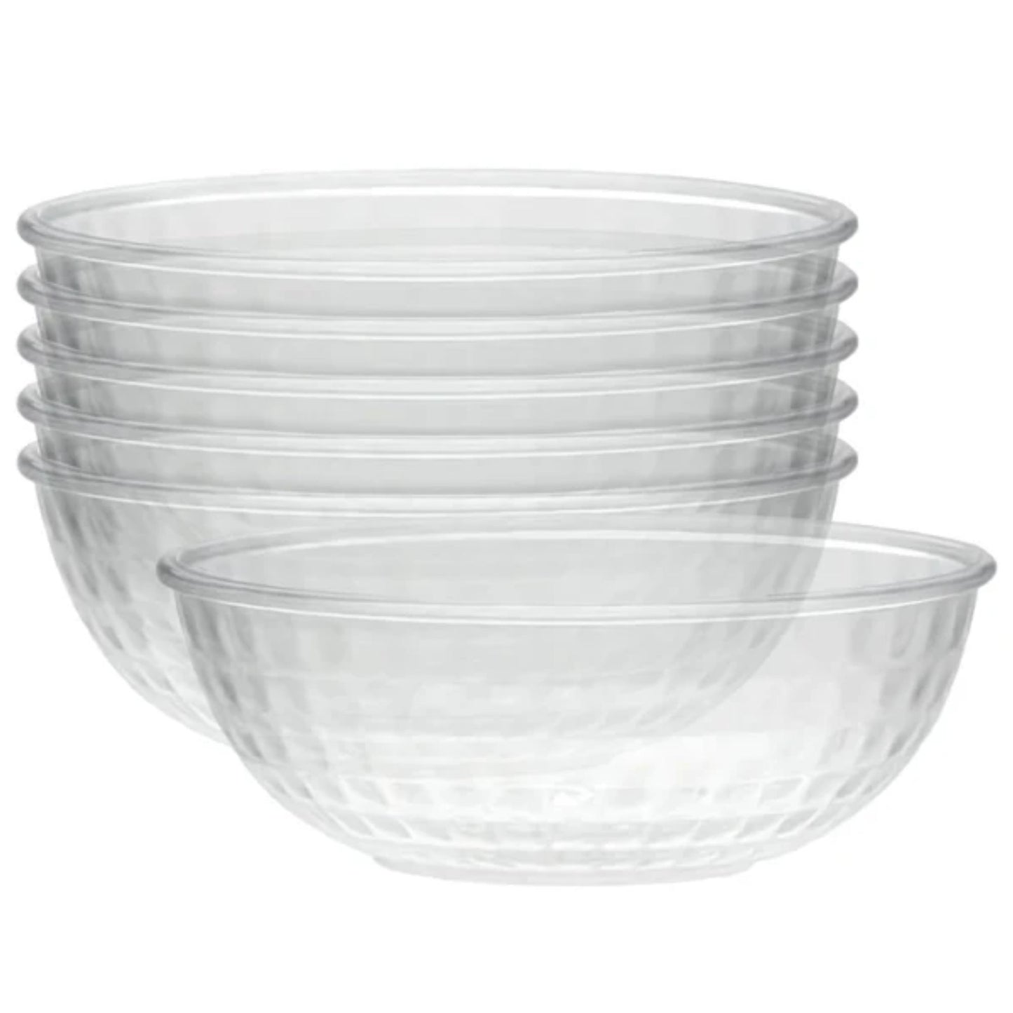 12 oz Clear Crystal Plastic Serving Bowls for Parties 6 Count