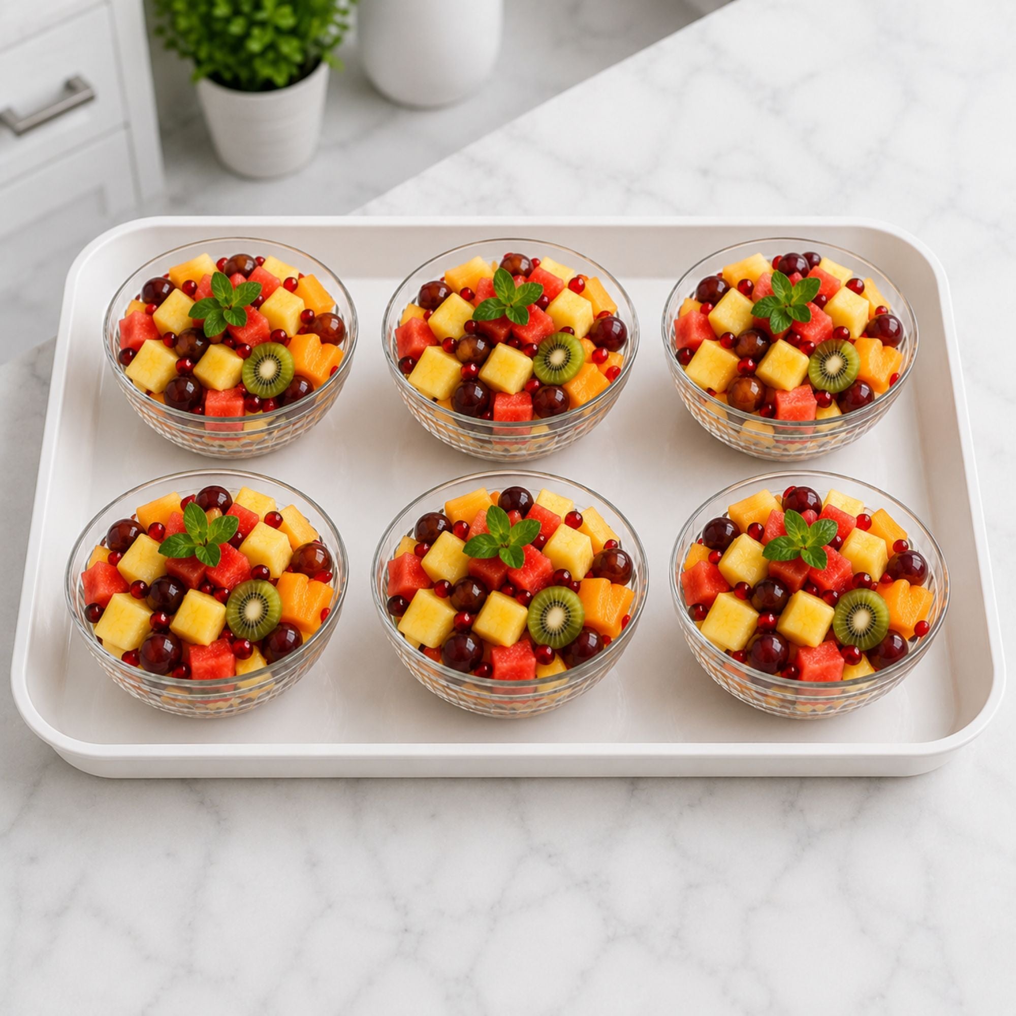 Disposable Clear Crystal Plastic Serving Bowls 12 oz 6 Pack