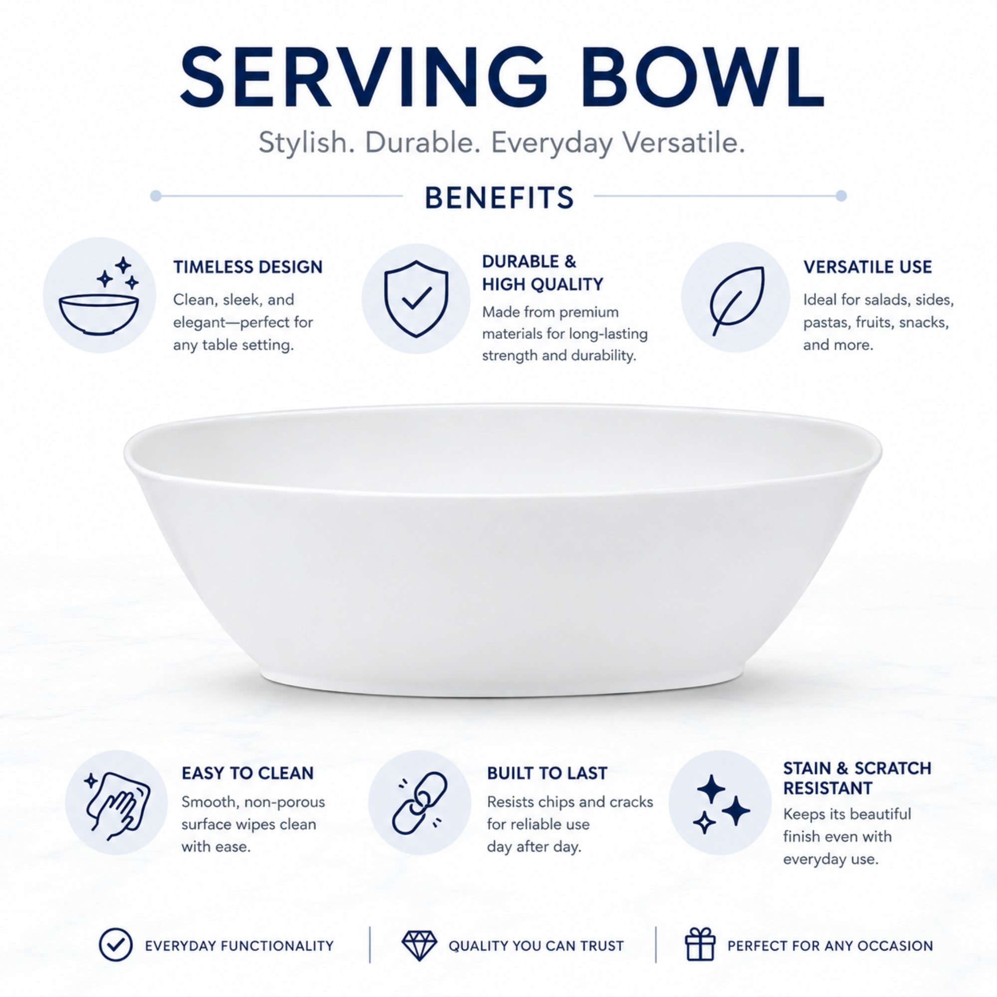 80oz Catering Serving Bowl for Parties
