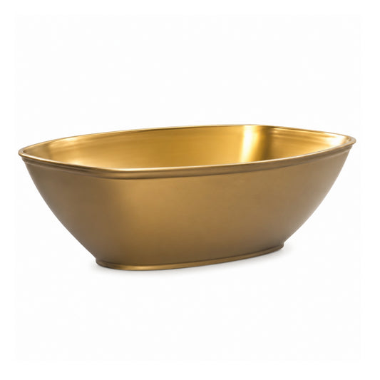 80oz Gold Oval Plastic Serving Bowl