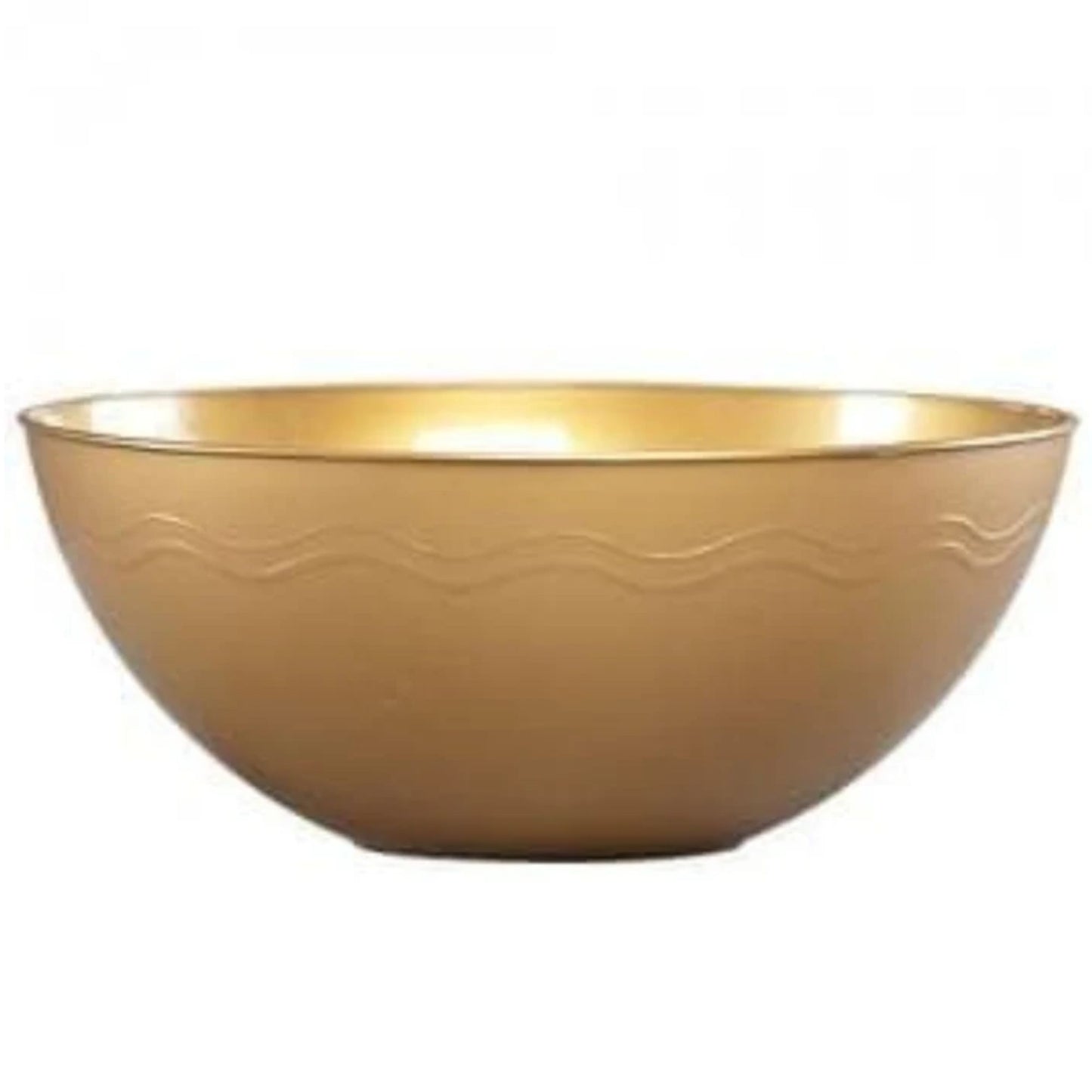 Large Gold Plastic Serving Bowl 100 oz for Parties & Events