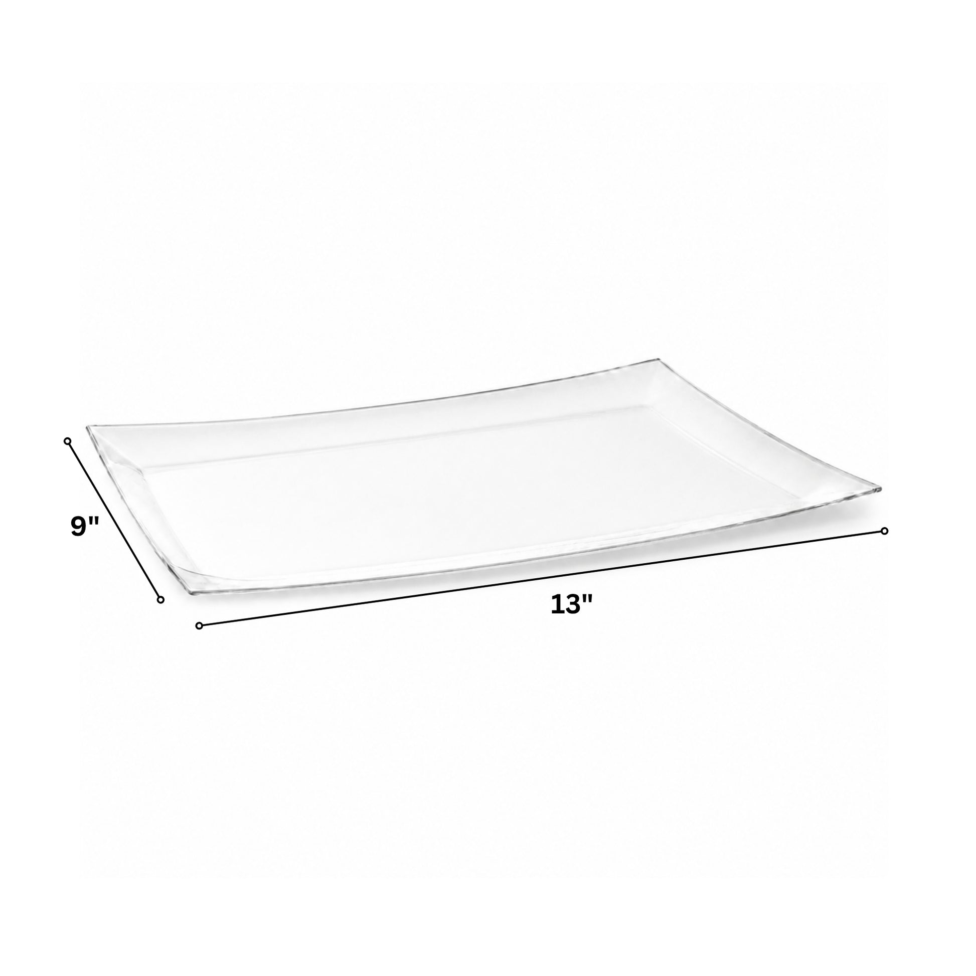 9x13 Rectangular Party Serving Tray Clear