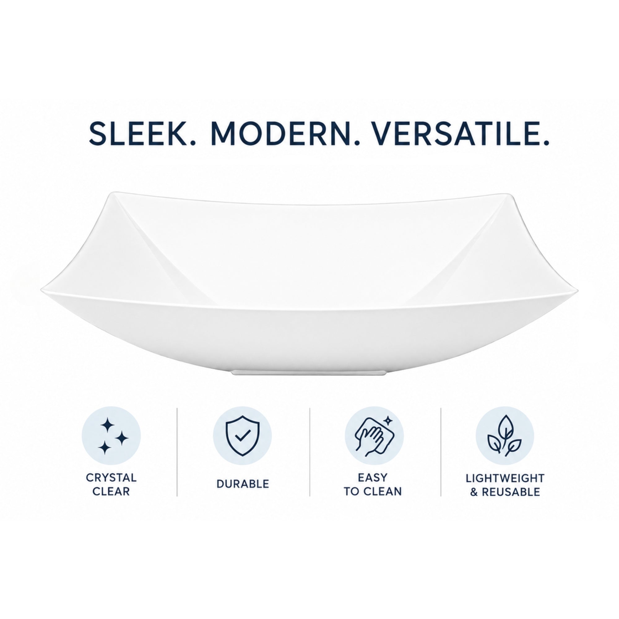 Rectangular White Bowl for Event Serving