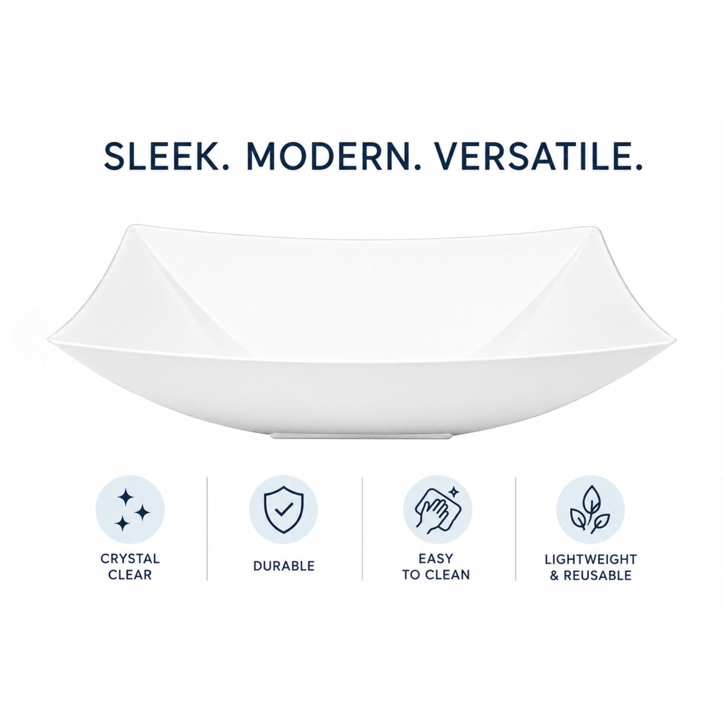 Rectangular White Bowl for Event Serving
