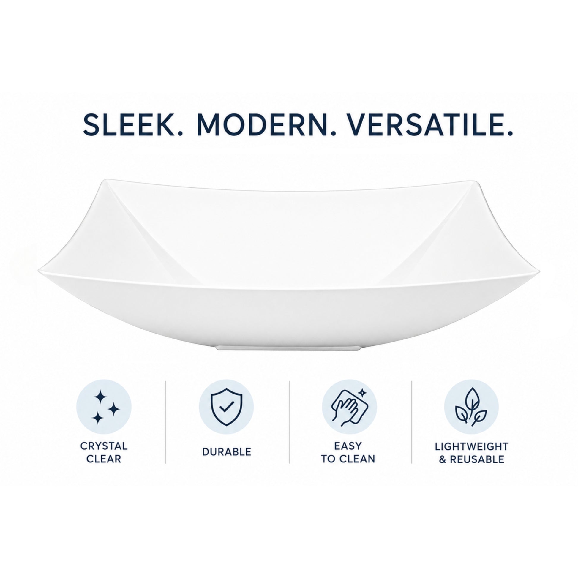 Rectangular White Bowl for Event Serving