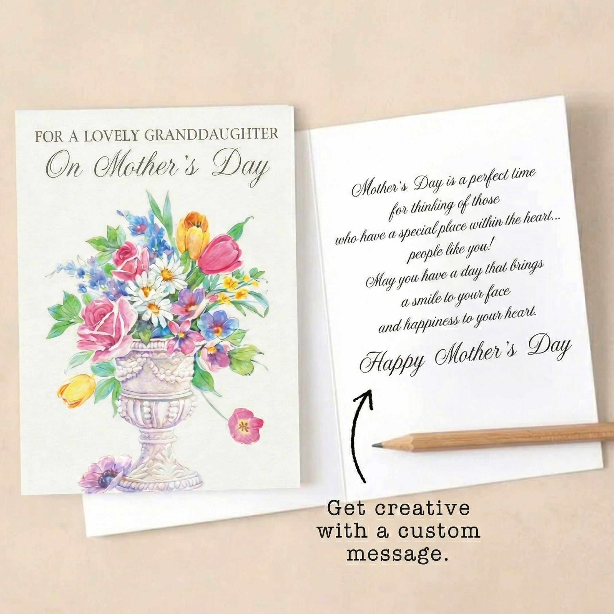 Mother's Day Card with Envelope for a Lovely Granddaughter (8x5.5 inch) Greeting Cards product detail image