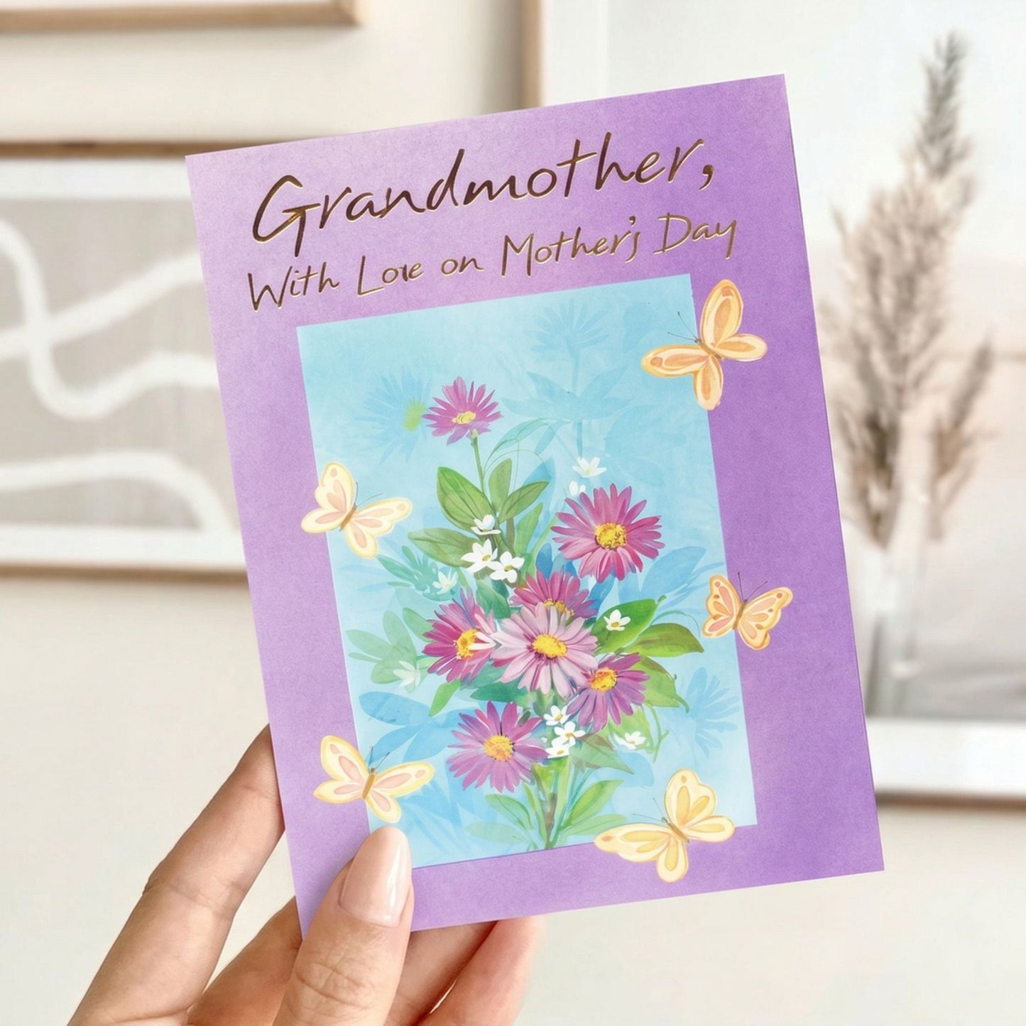 Grandmother With Love on Mother's Day Card with Envelope (8x5.5 inch) Greeting Cards size and feature image