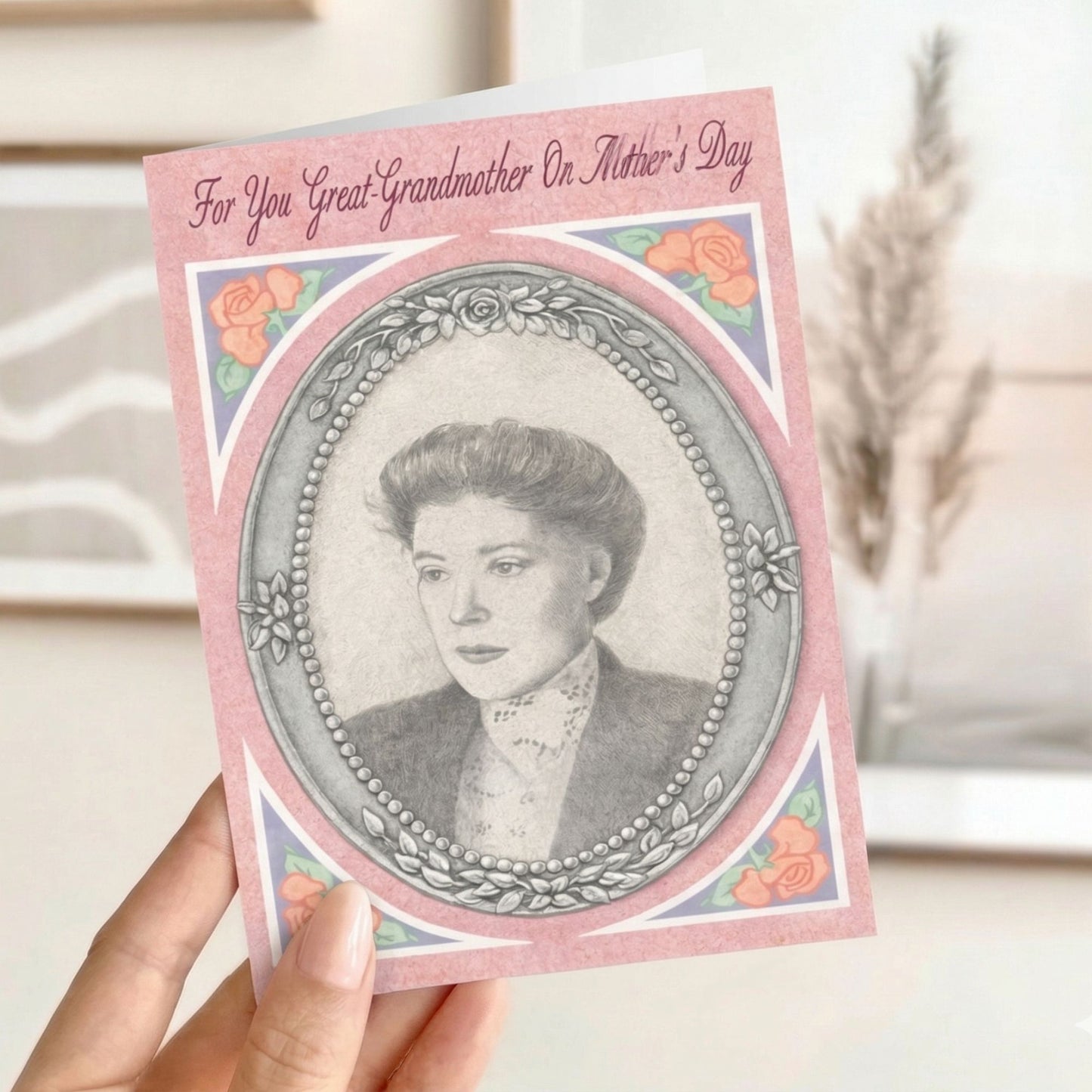 Mother's Day Card with envelope for Great Grandmother (8x5.5 inch) Greeting Cards size and feature image