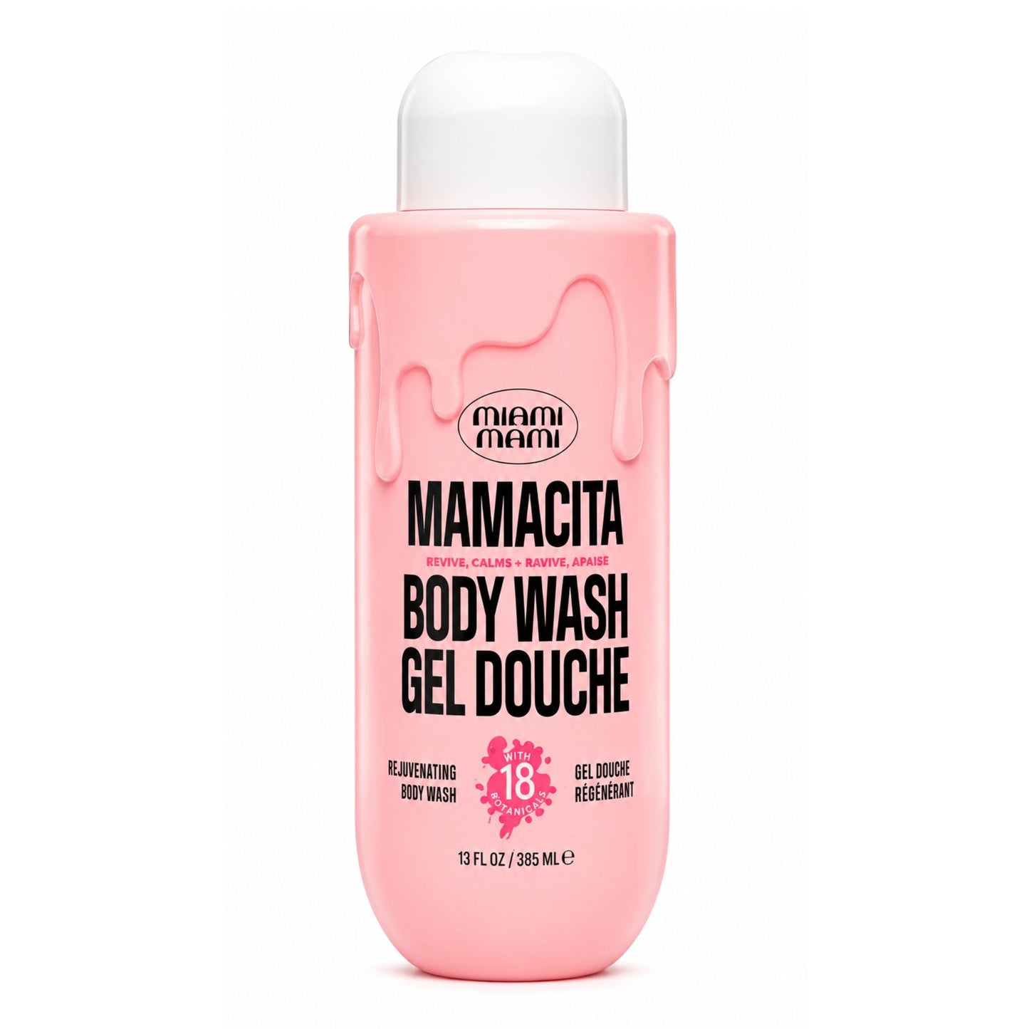 Miami Mami Mamacita rejuvenating body wash shower gel 13 fl oz pink bottle