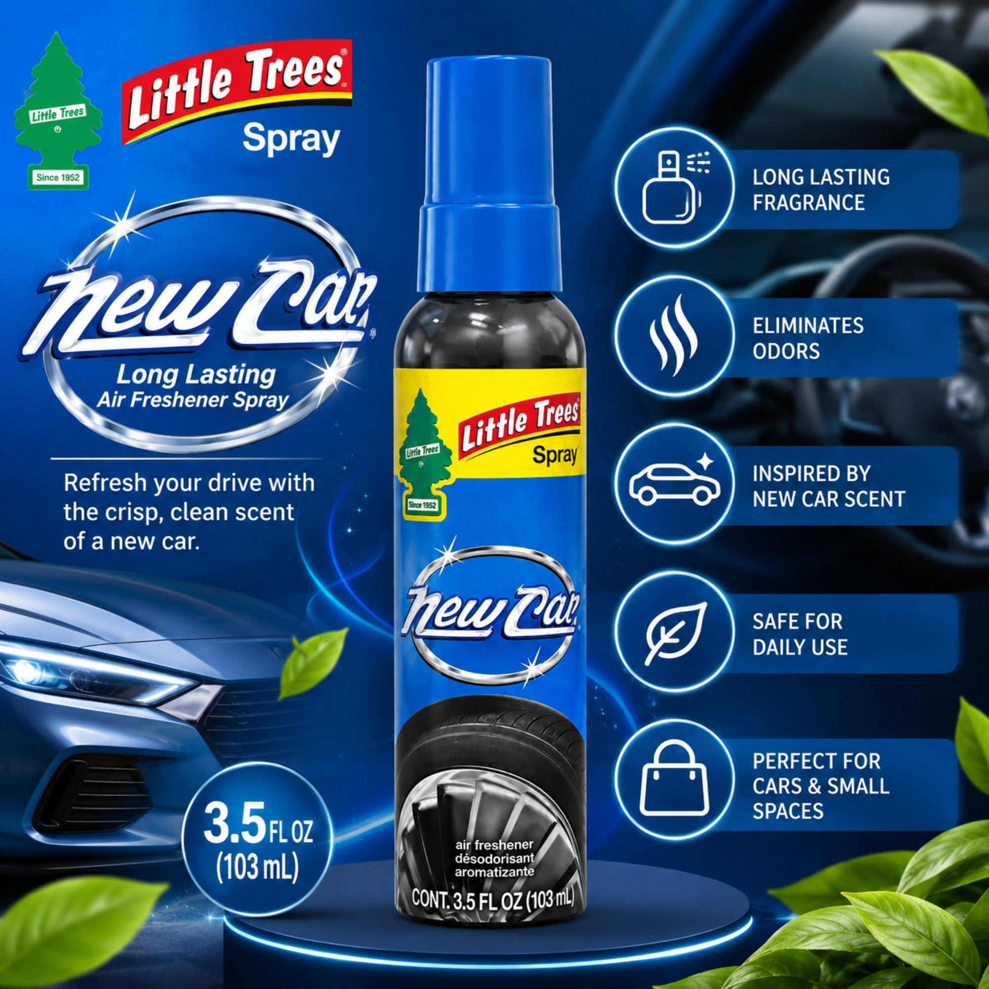 Little Trees New Car Scent Air Freshener Spray 3.5oz