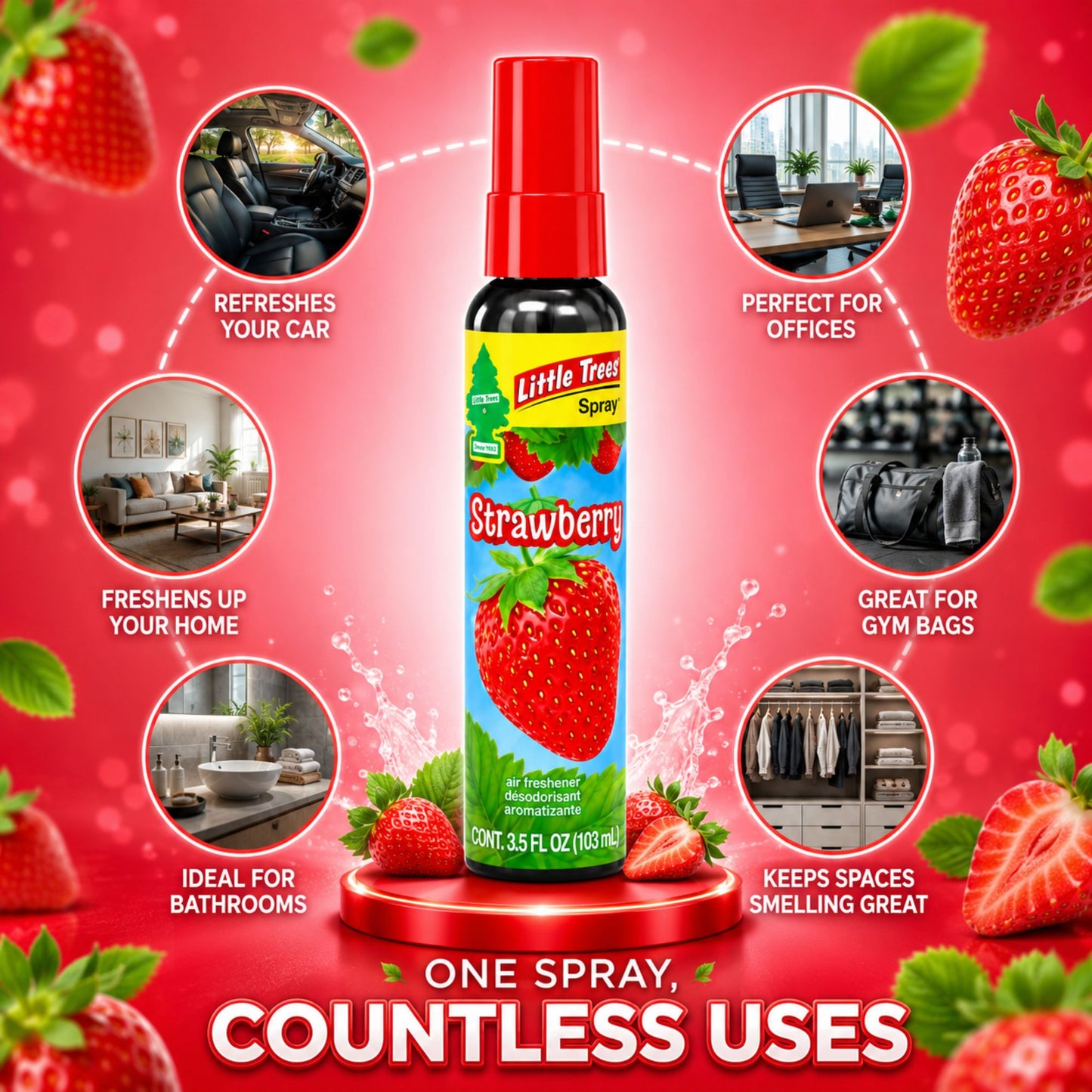 Little Trees Strawberry Odor Eliminator Spray 3.5oz