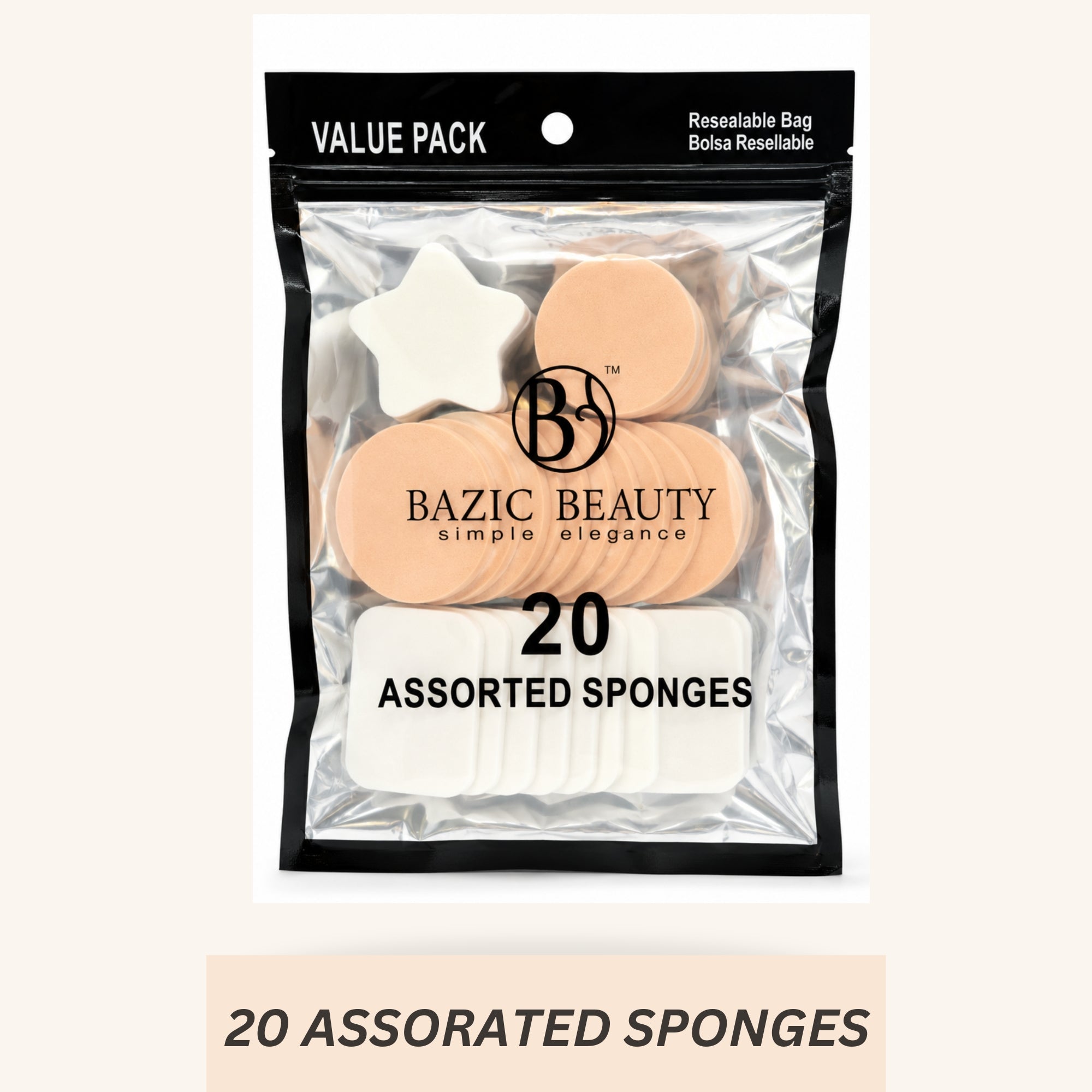 Bazic Beauty 20PCS Blending Makeup Sponges