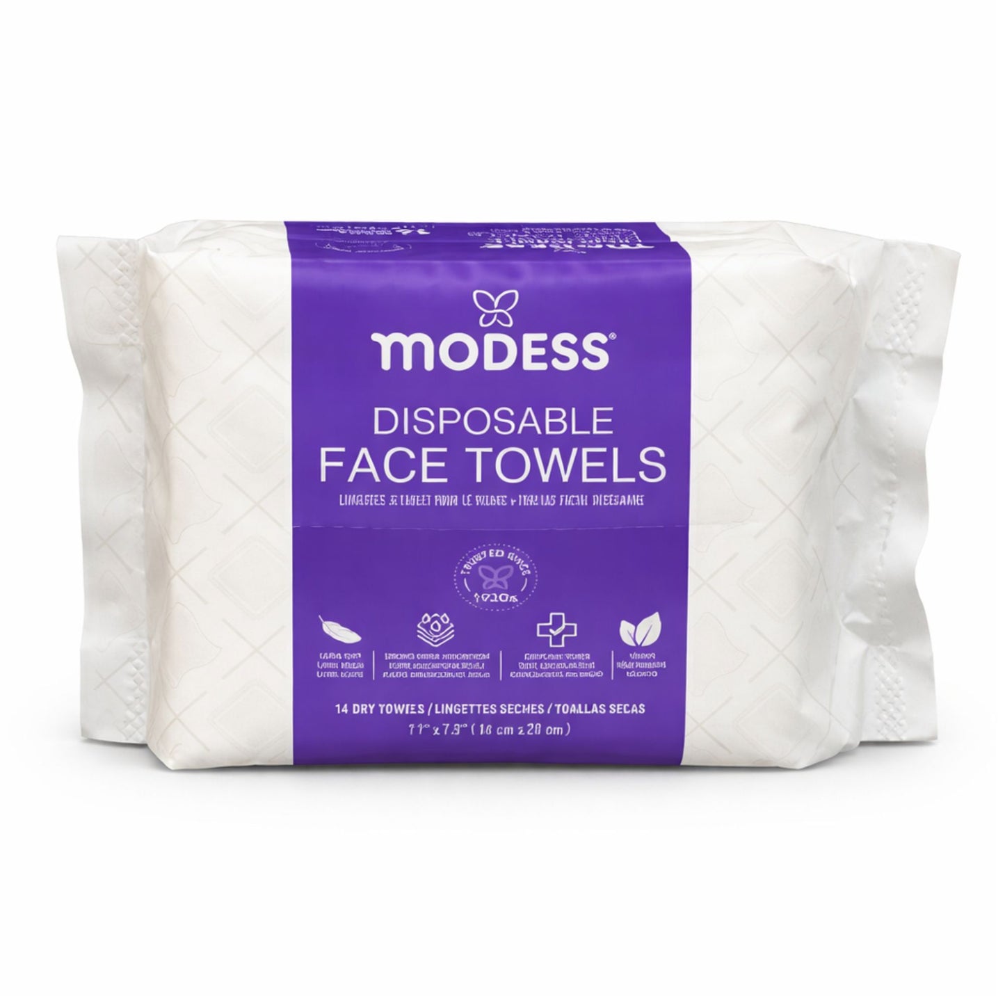 Modess Disposable Face Towels – 14 Pack Hygienic Wipes Personal Care Skin main product image