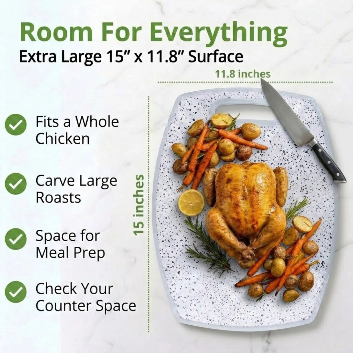 15"x11.8" Ideal Kitchen Non Slip Plastic Cutting Board Kitchen Cutting Board lifestyle use image