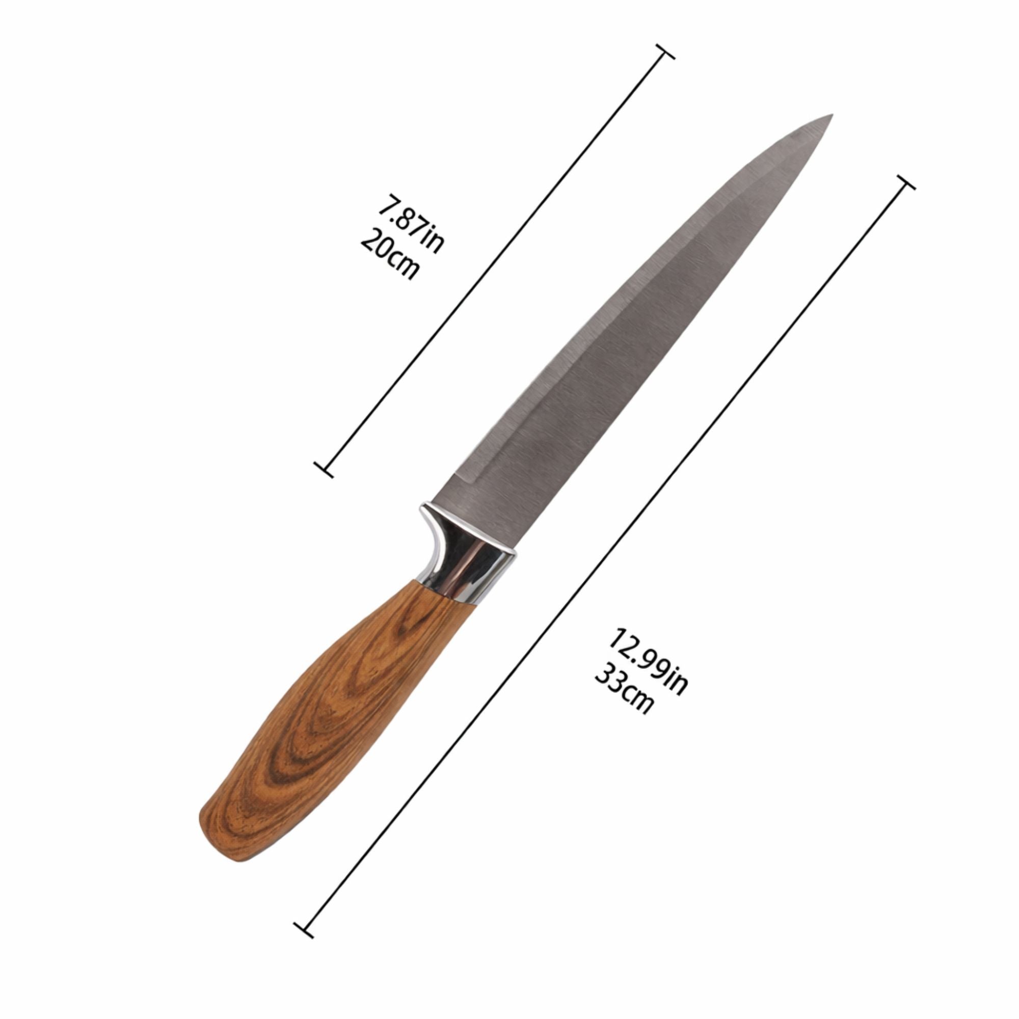 8" Light Woodgrain Ideal Kitchen Wood Handle Carving Knife Carving Knives Cutting Knife product detail image