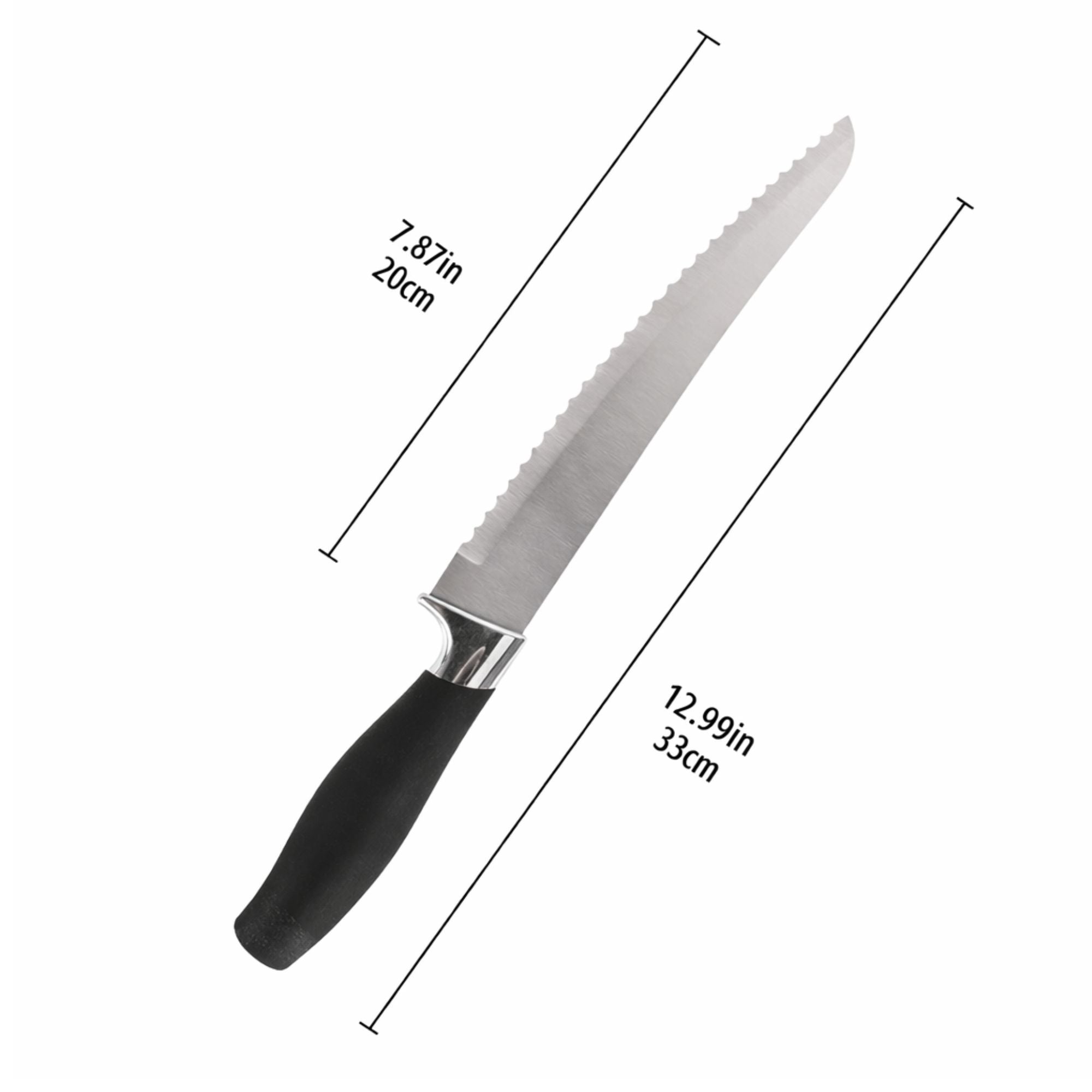 8" Serrated Black Handle Ideal Kitchen Bread Knife Bread Knives Cutting Knife product detail image