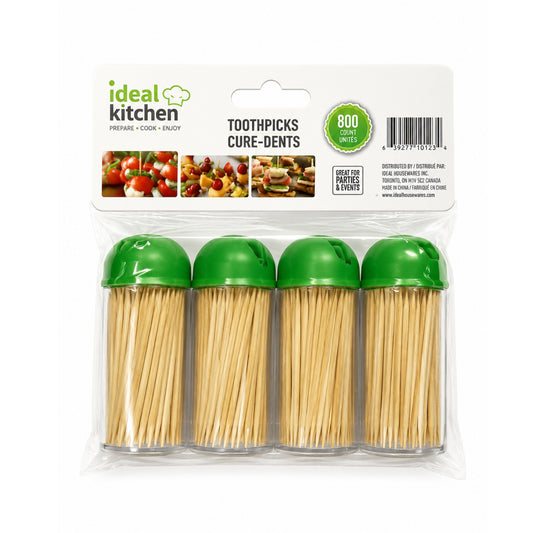 800 Count Bamboo Toothpicks with Holder Set