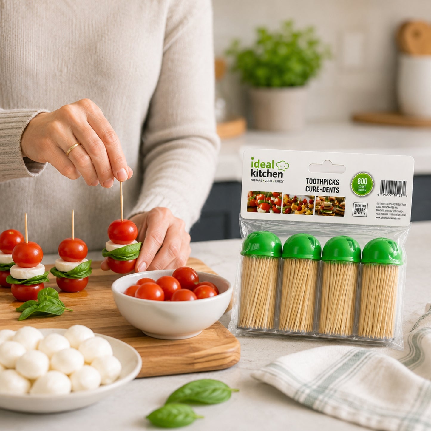 Ideal Home Bamboo Toothpicks with Holders