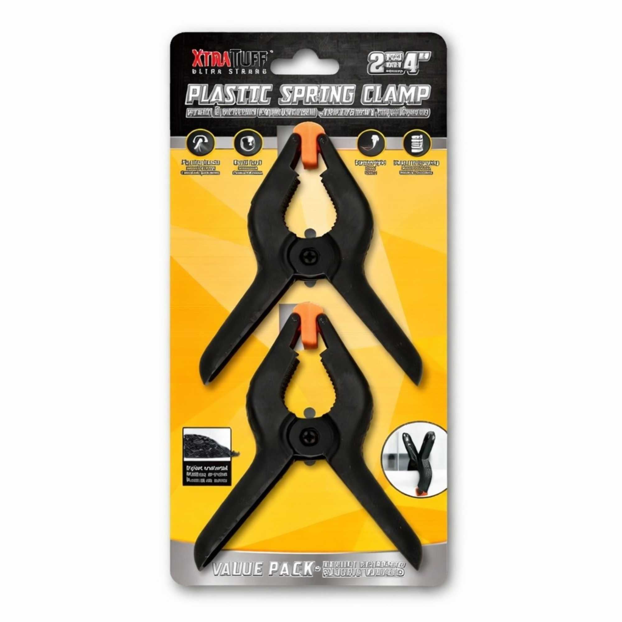 3 Inch Black Spring Clamp Clips Phone & Tablet Screen Repair Clamp 2 Pc Set Door Stops main product image
