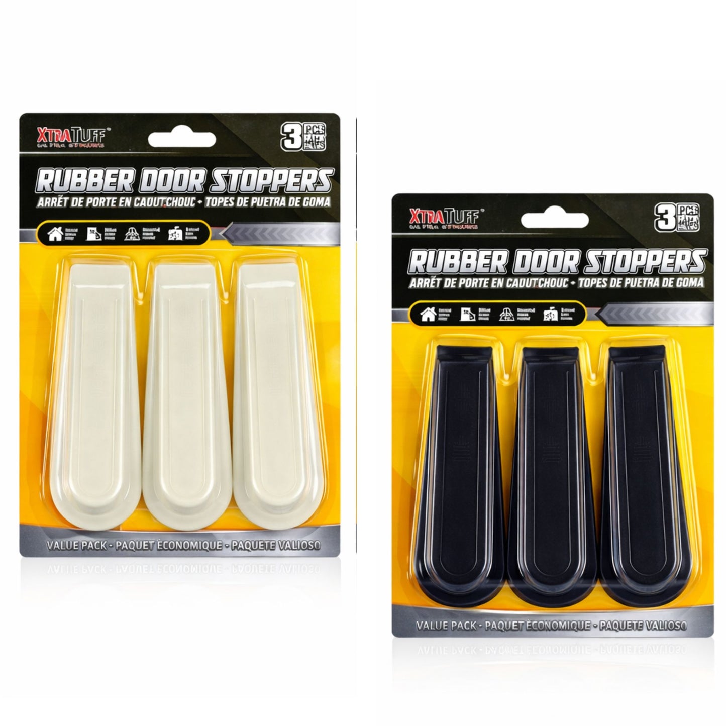 3 PC Heavy Duty Rubber Door Stoppers Non Slip Door Wedges for Floors Door Stops main product image