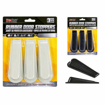 3 PC Rubber Door Stoppers Heavy Duty Non-Slip Door Wedges for Floors